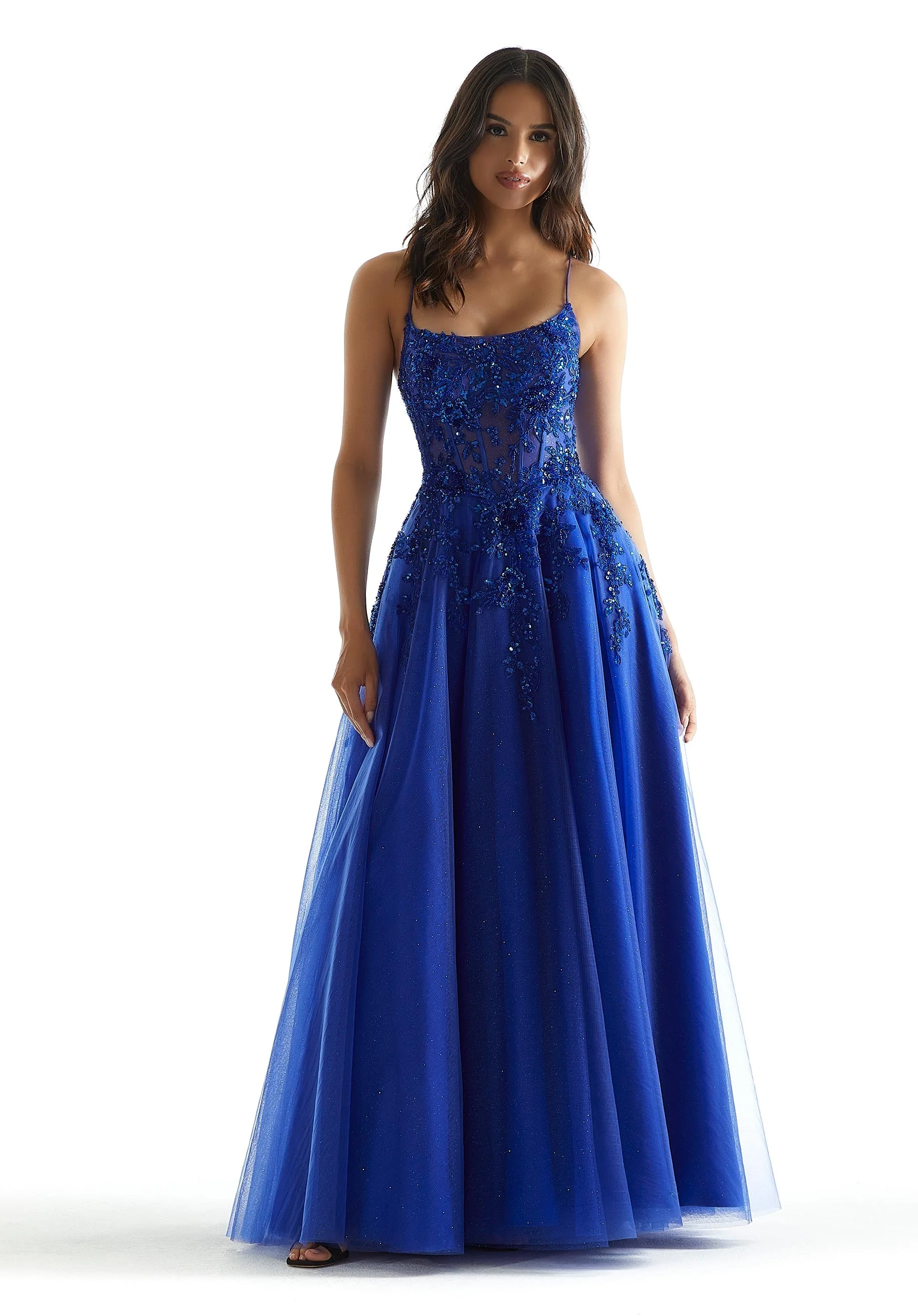 Beaded Lace Scoop Neck A-Line Party Dress - Image 5