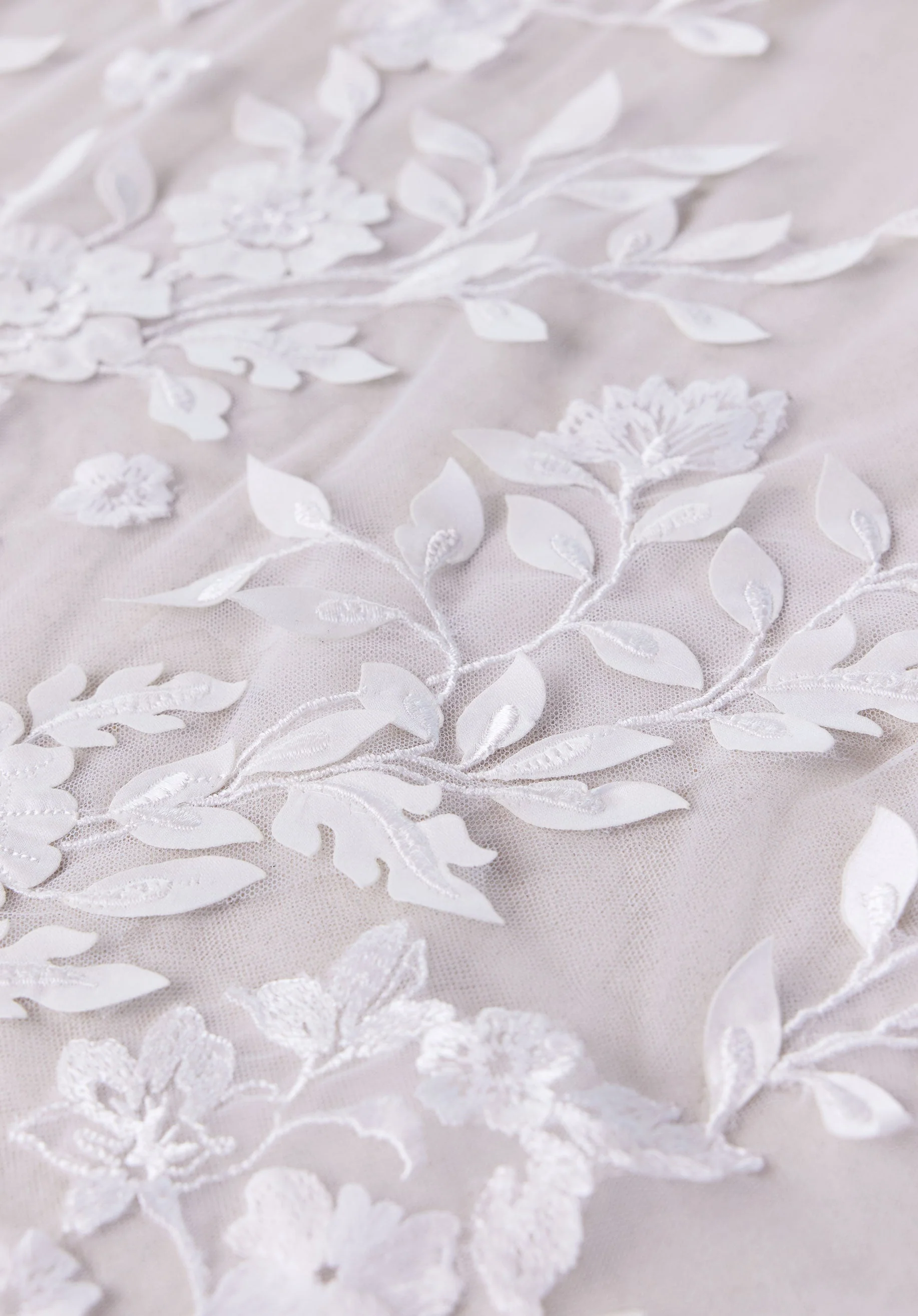 Cathedral Length Three Dimensional Floral Tulle Veil - Image 9