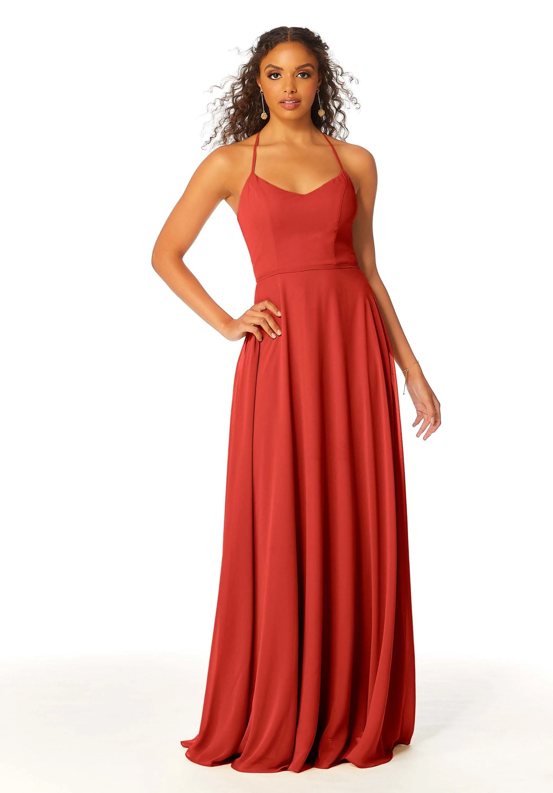 Chiffon Bridesmaid Dress with Halter Back - Image 17