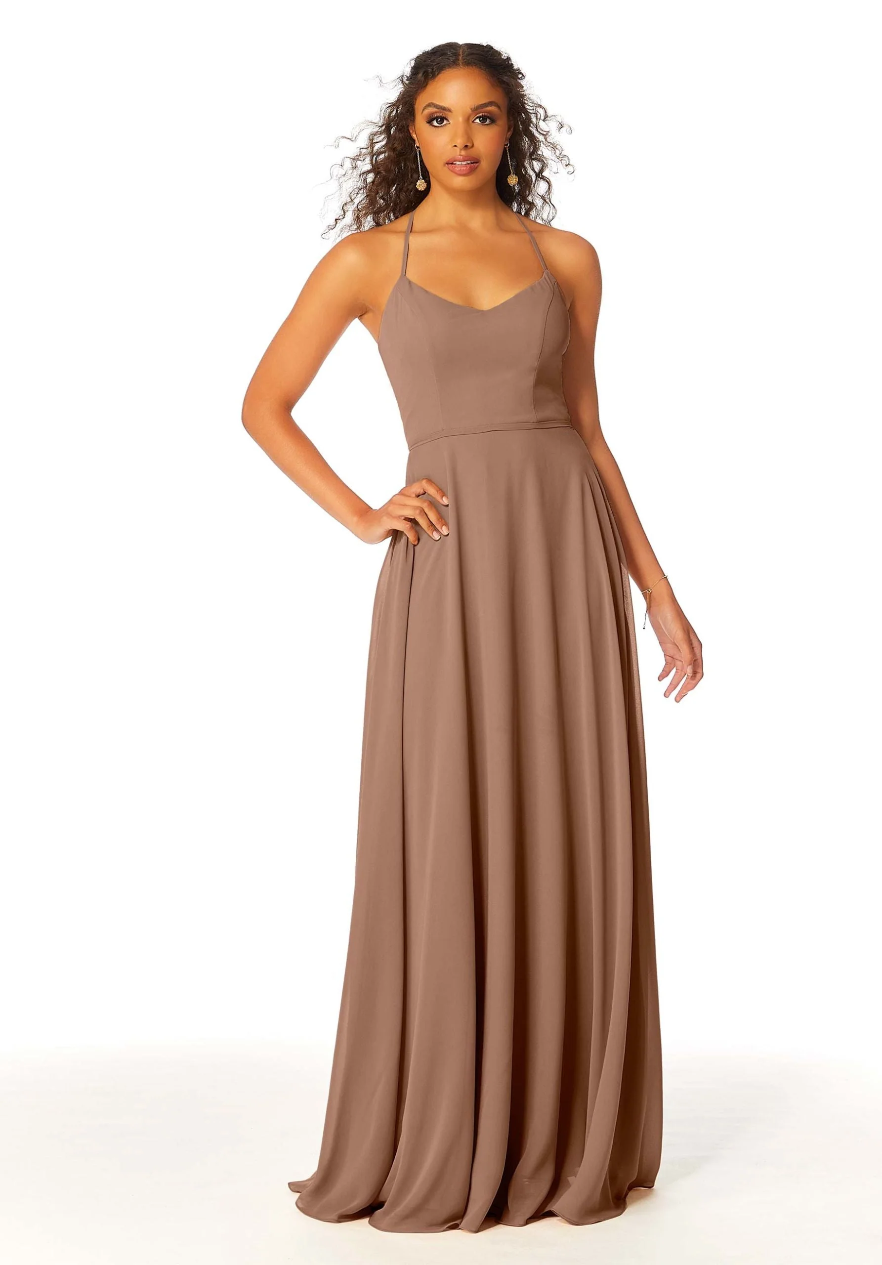 Chiffon Bridesmaid Dress with Halter Back - Image 27