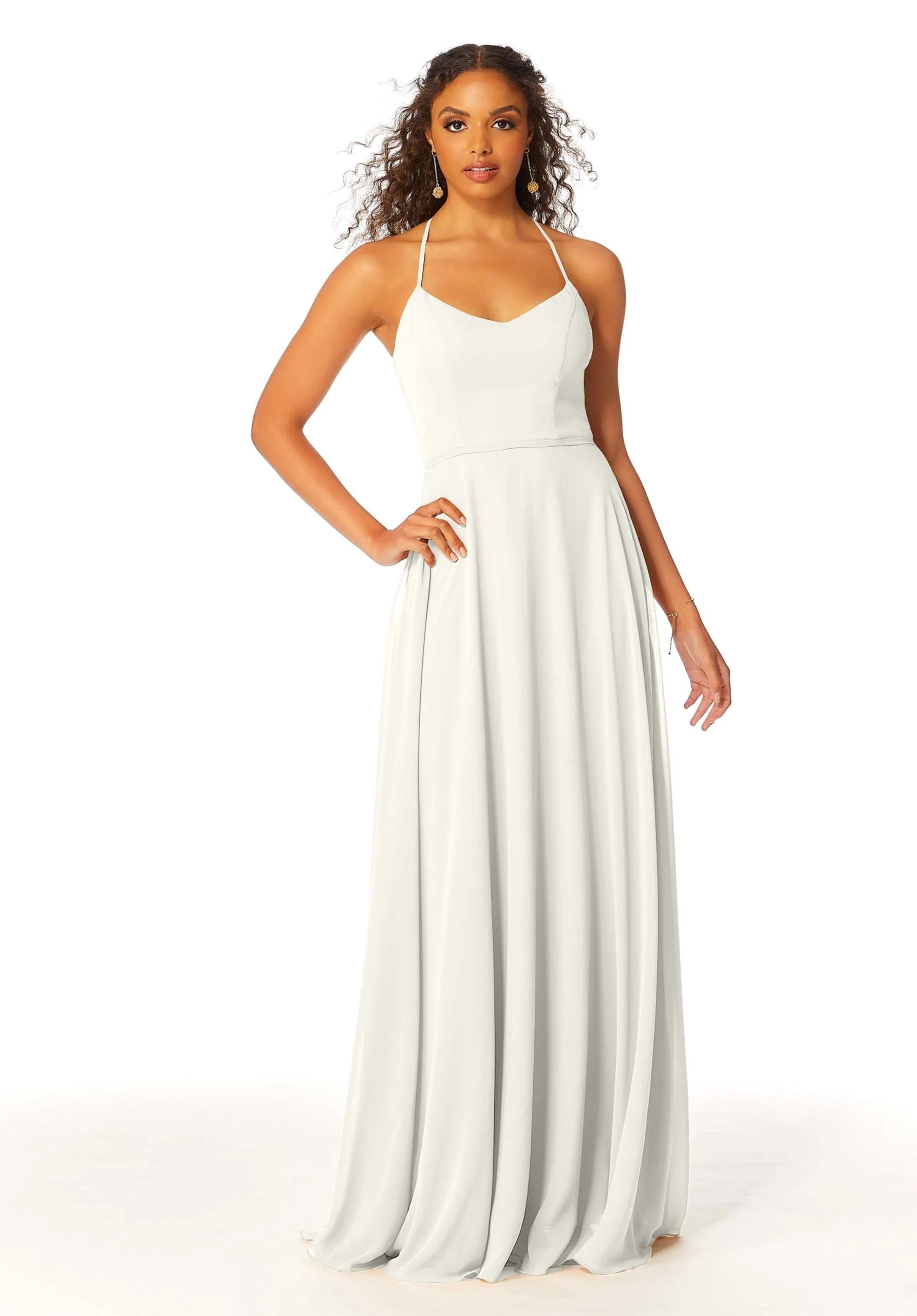 Chiffon Bridesmaid Dress with Halter Back - Image 30