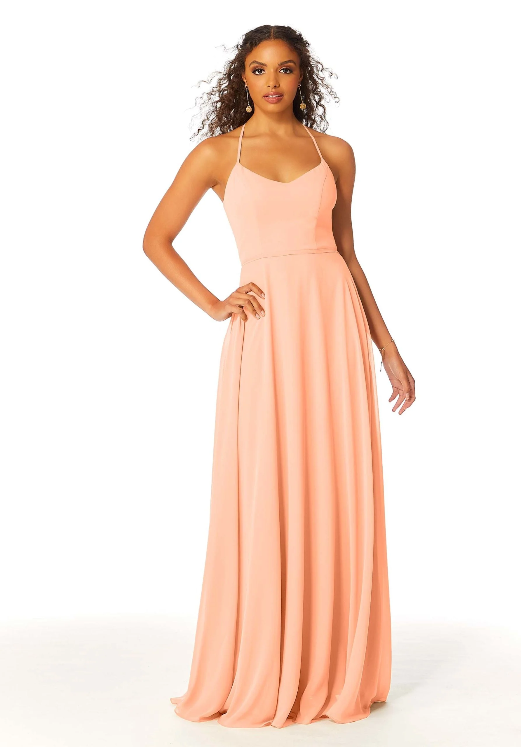 Chiffon Bridesmaid Dress with Halter Back - Image 37
