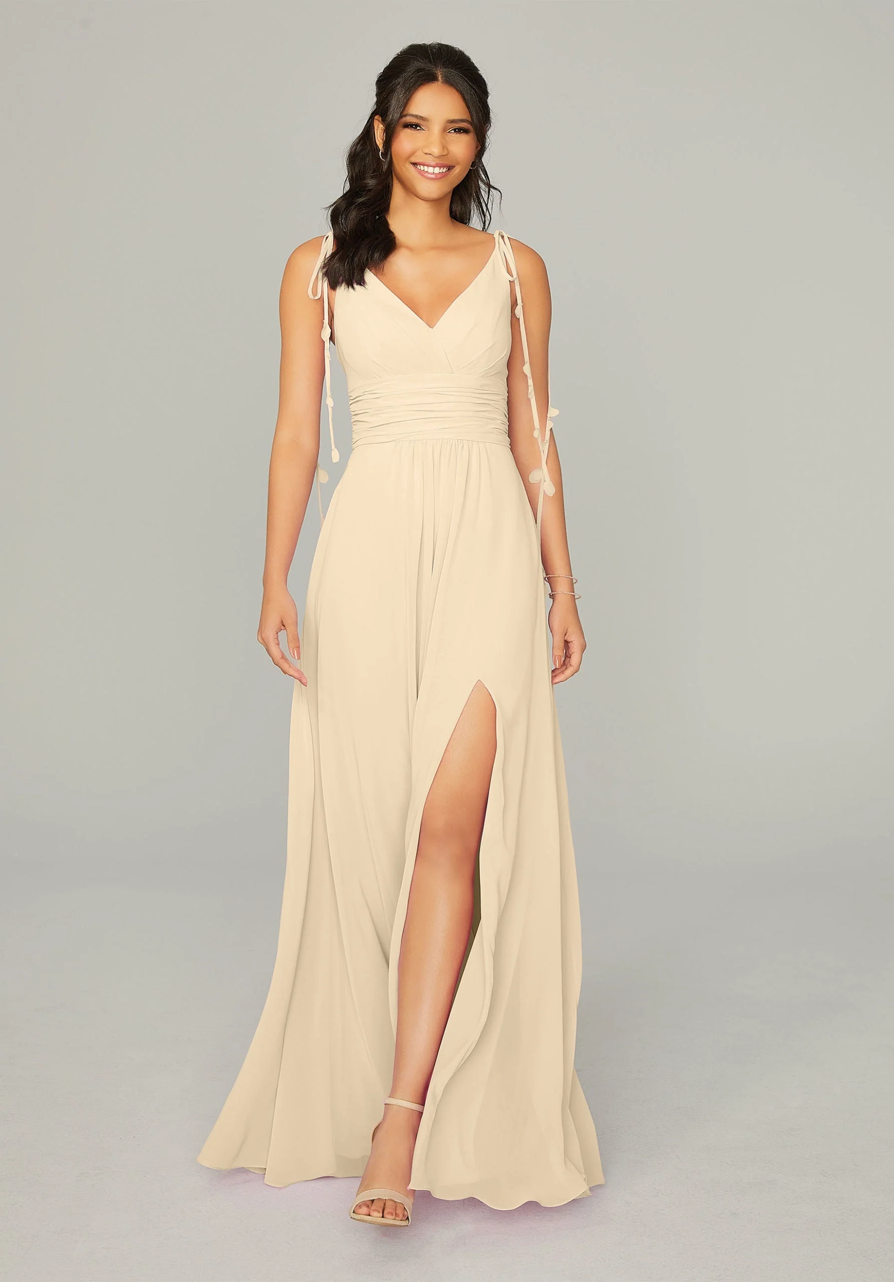 Chiffon Bridesmaid Dress with Tassel Straps - Image 6