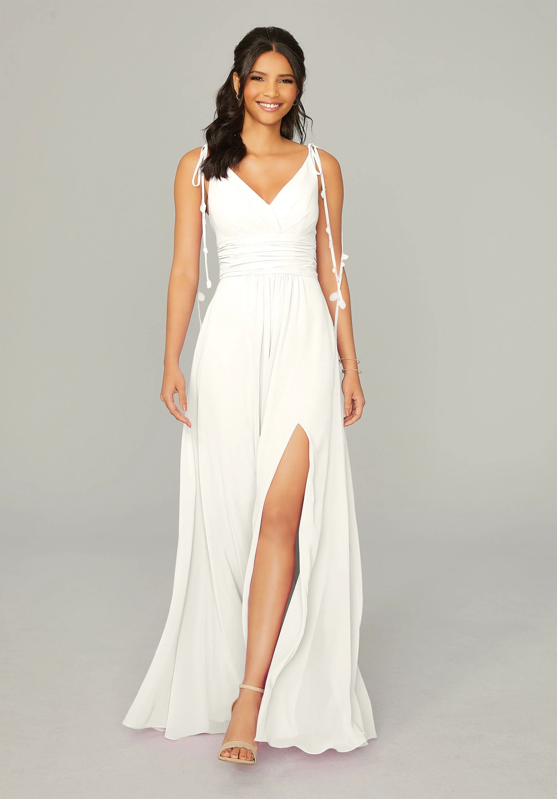 Chiffon Bridesmaid Dress with Tassel Straps - Image 8