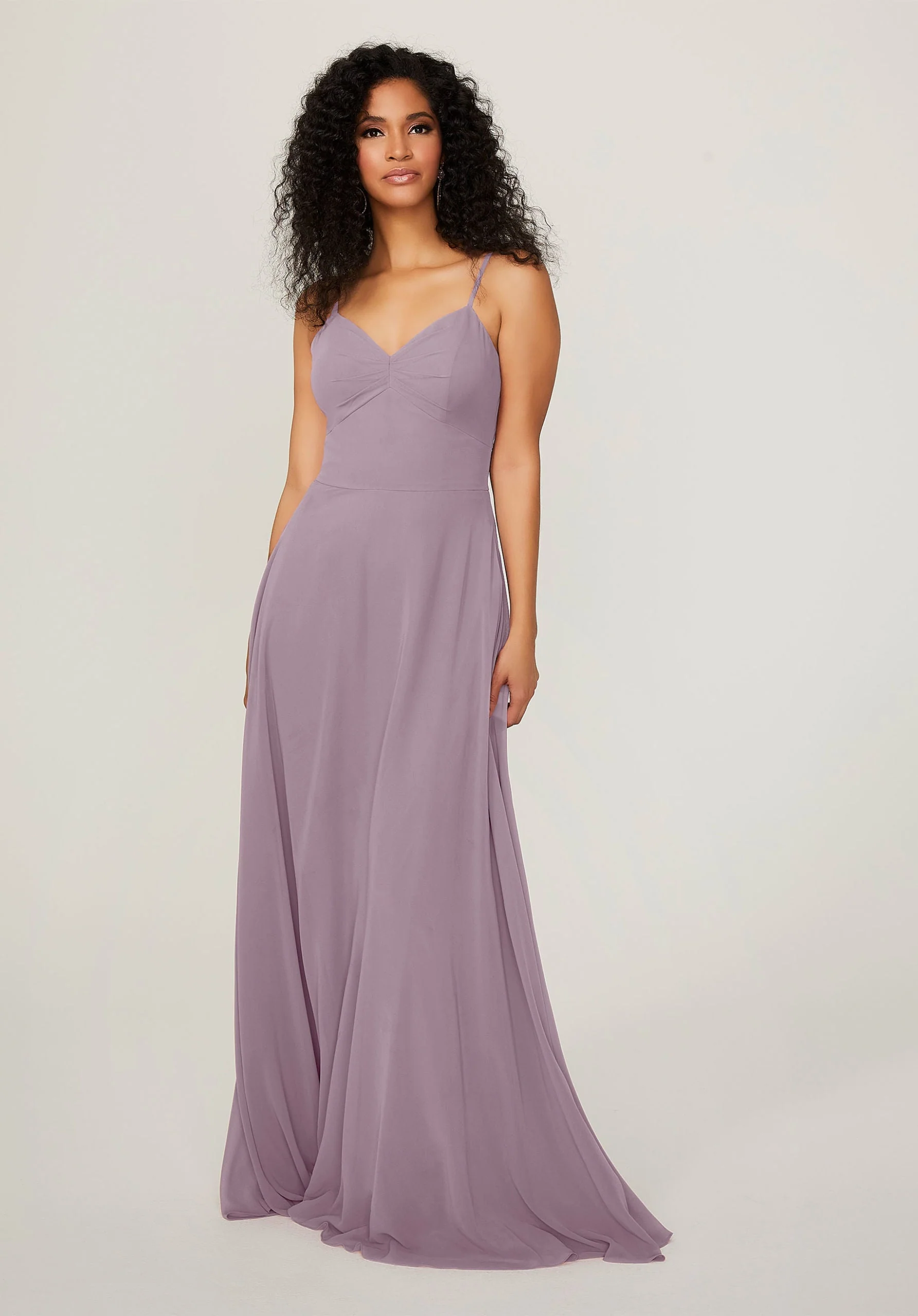 Chiffon Bridesmaid Dress with Tie Back Keyhole - Image 16