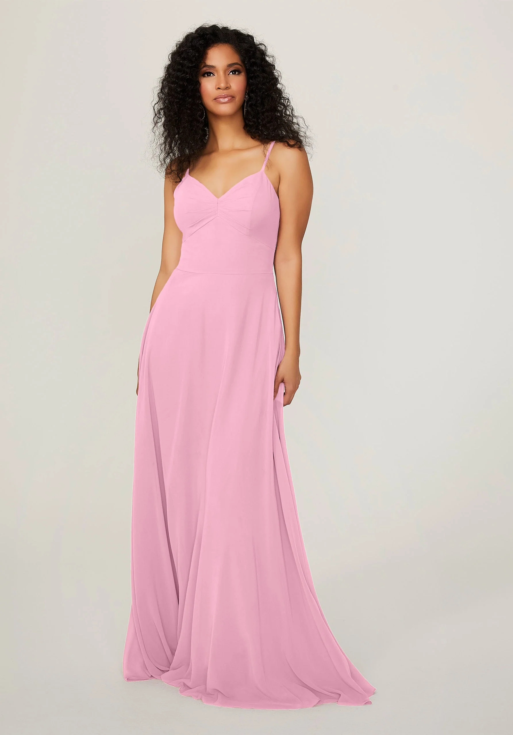 Chiffon Bridesmaid Dress with Tie Back Keyhole - Image 18