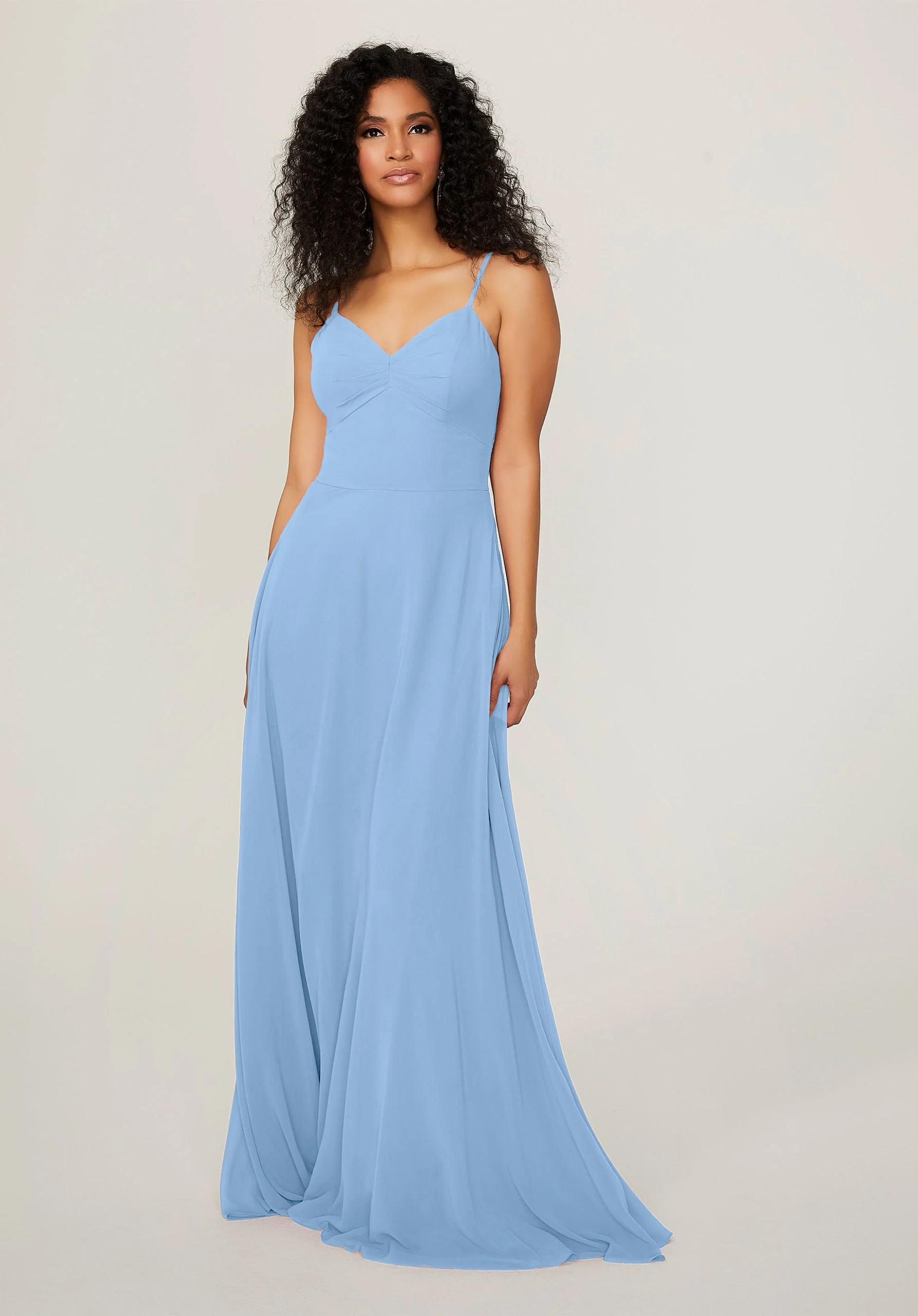 Chiffon Bridesmaid Dress with Tie Back Keyhole - Image 27