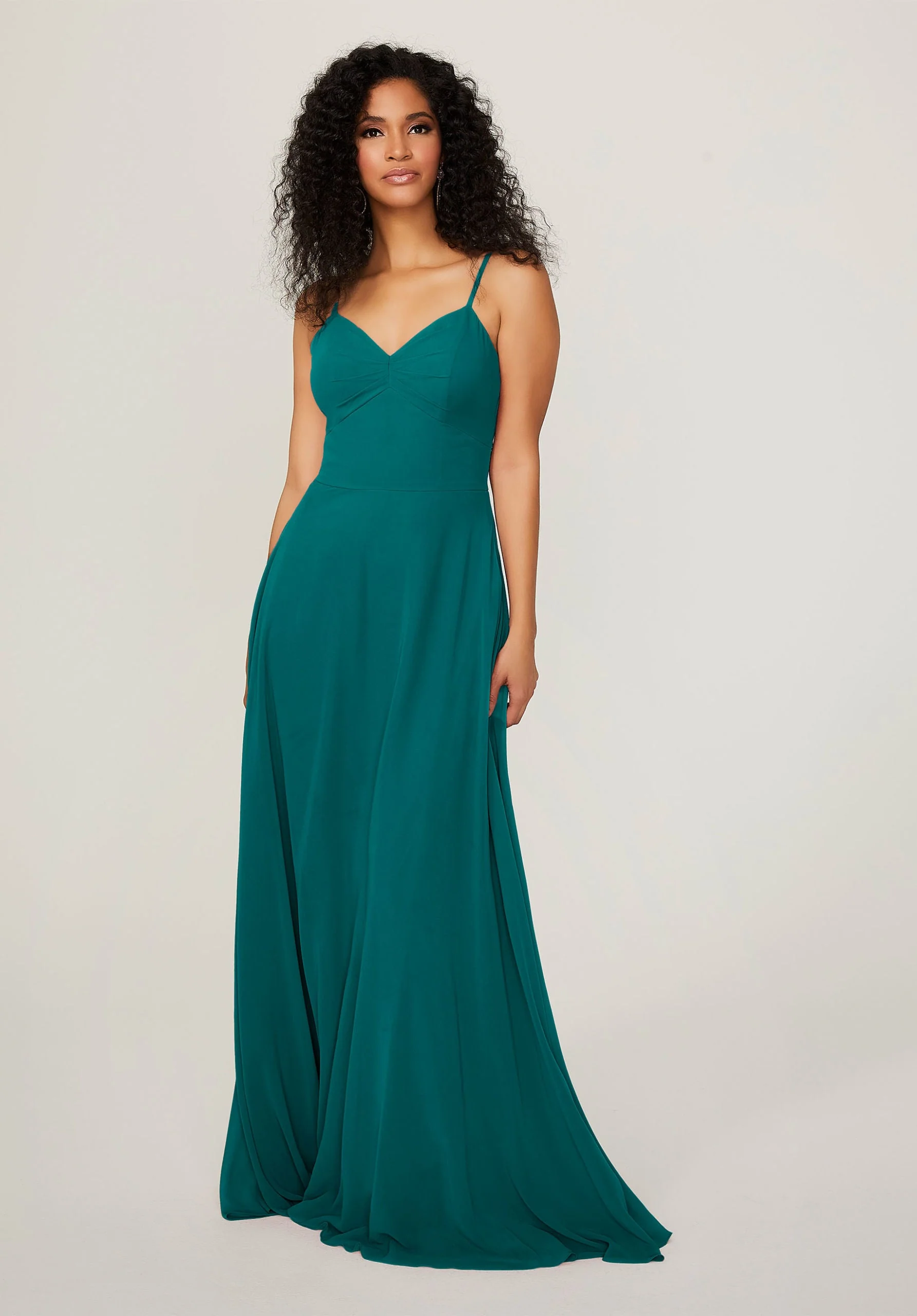 Chiffon Bridesmaid Dress with Tie Back Keyhole - Image 37