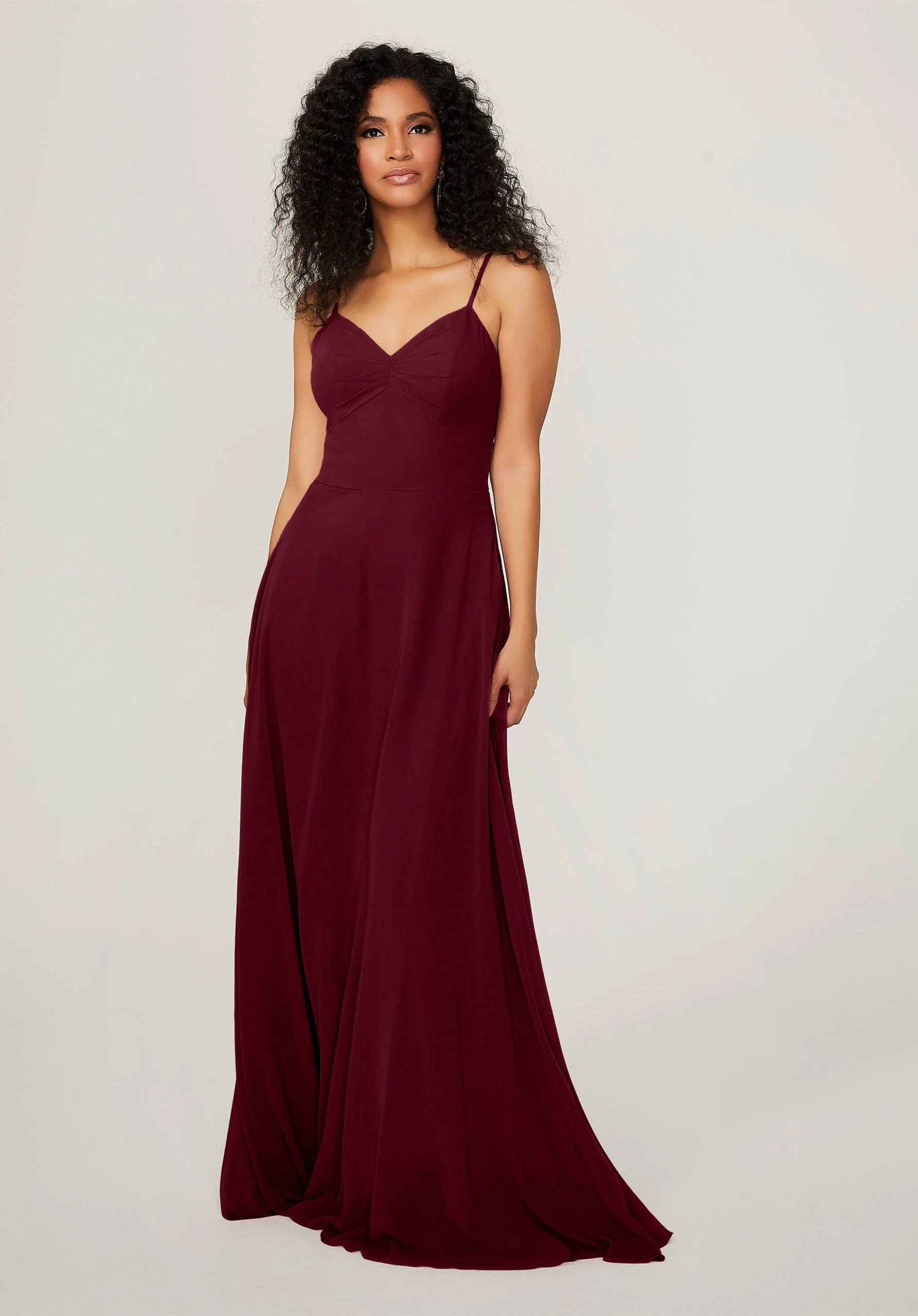 Chiffon Bridesmaid Dress with Tie Back Keyhole - Image 40
