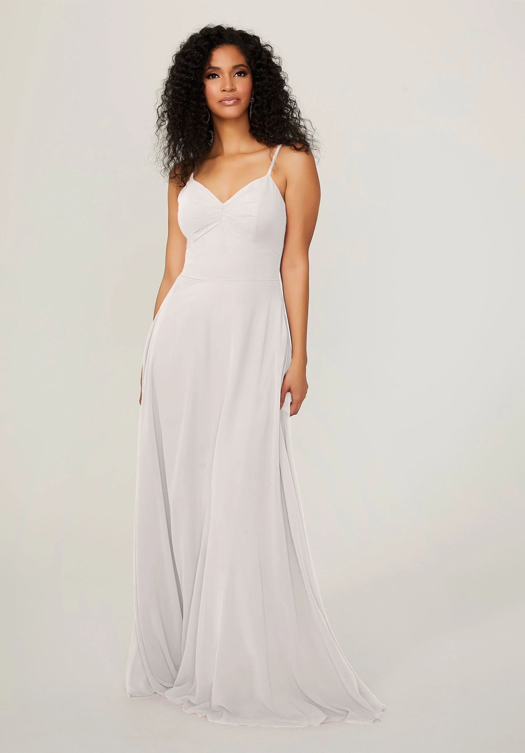 Chiffon Bridesmaid Dress with Tie Back Keyhole - Image 42