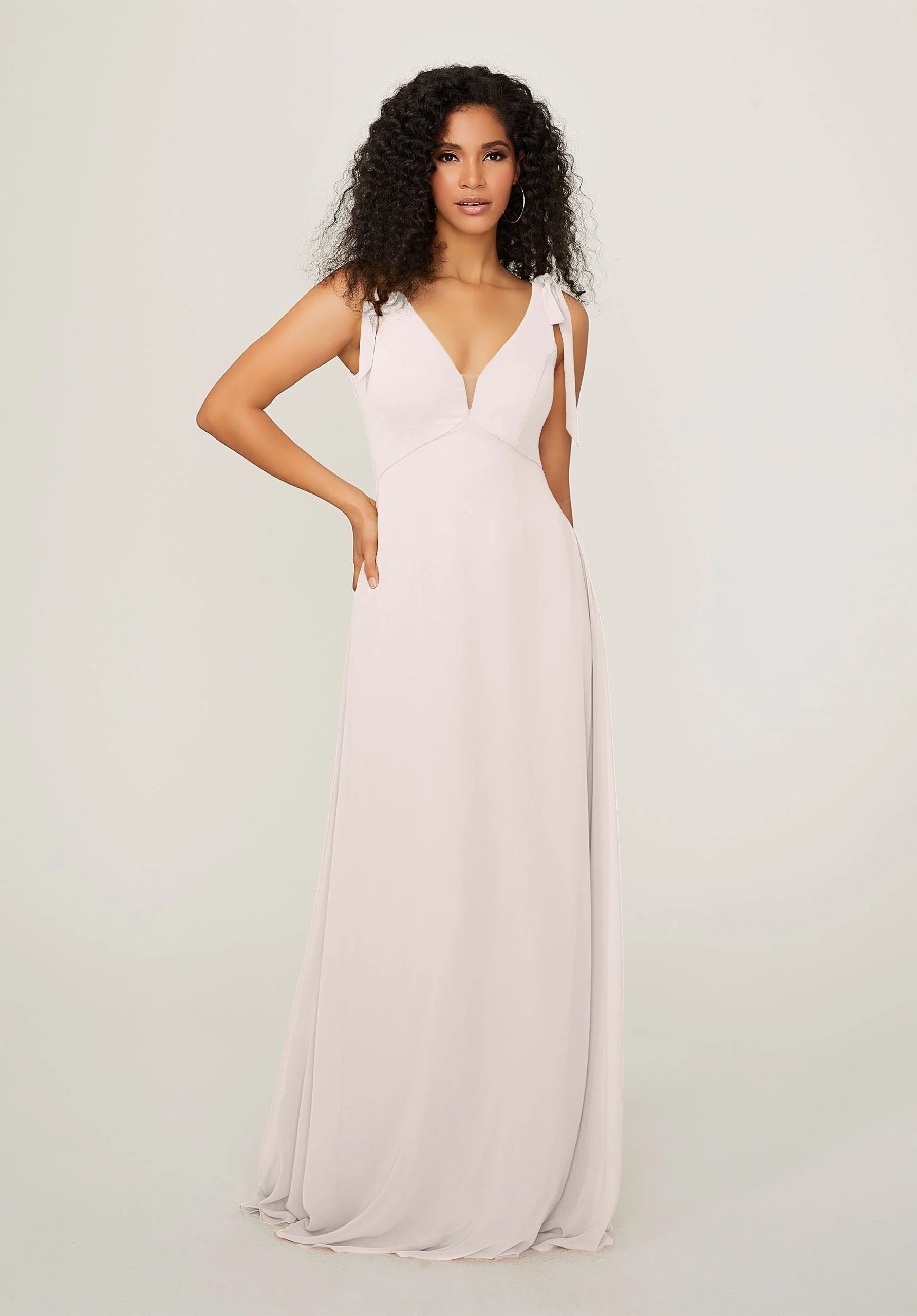 Chiffon Bridesmaid Dress with Tied Straps - Image 7