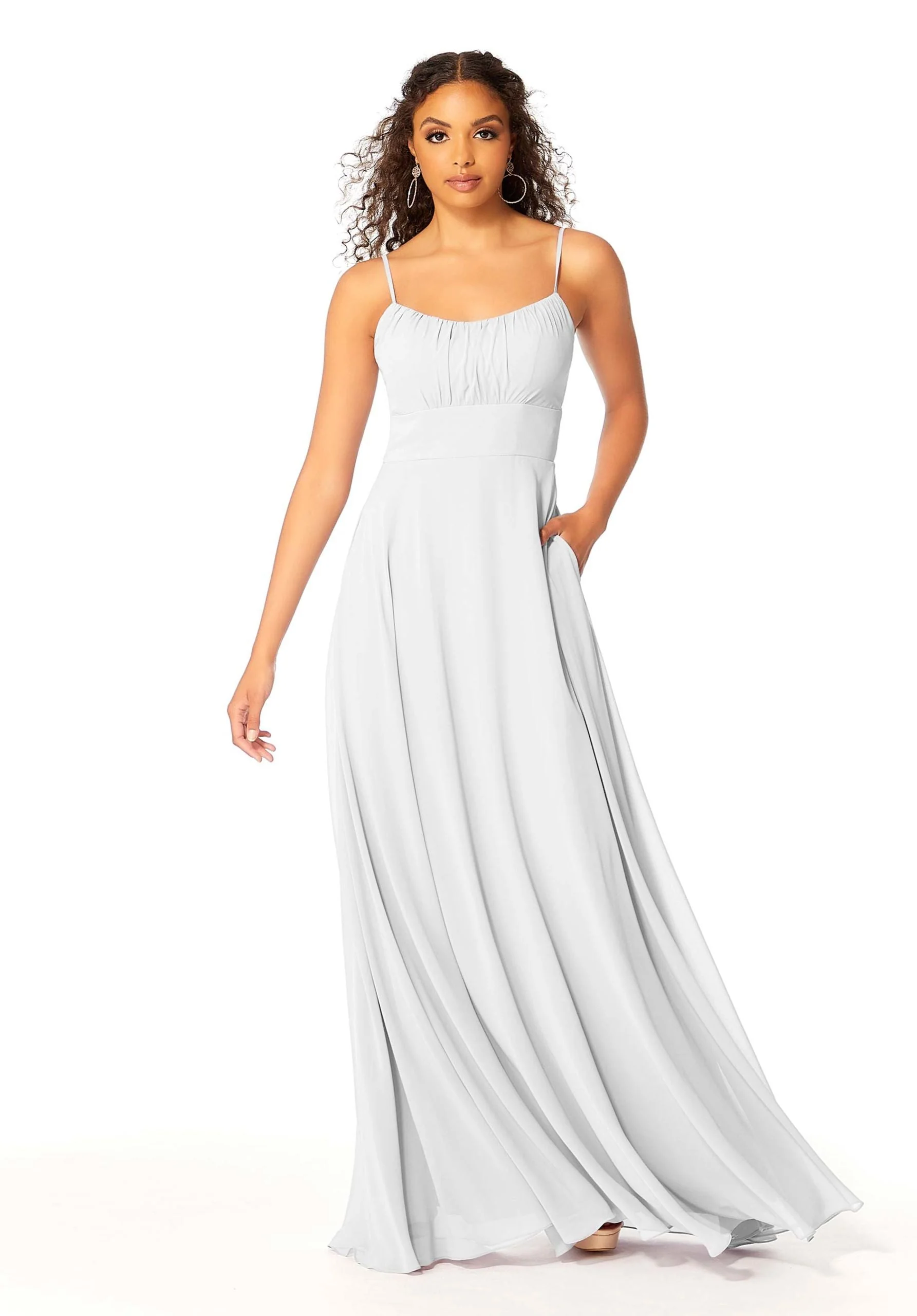 Chiffon Bridesmaids Dress with Ruched Bodice - Image 53