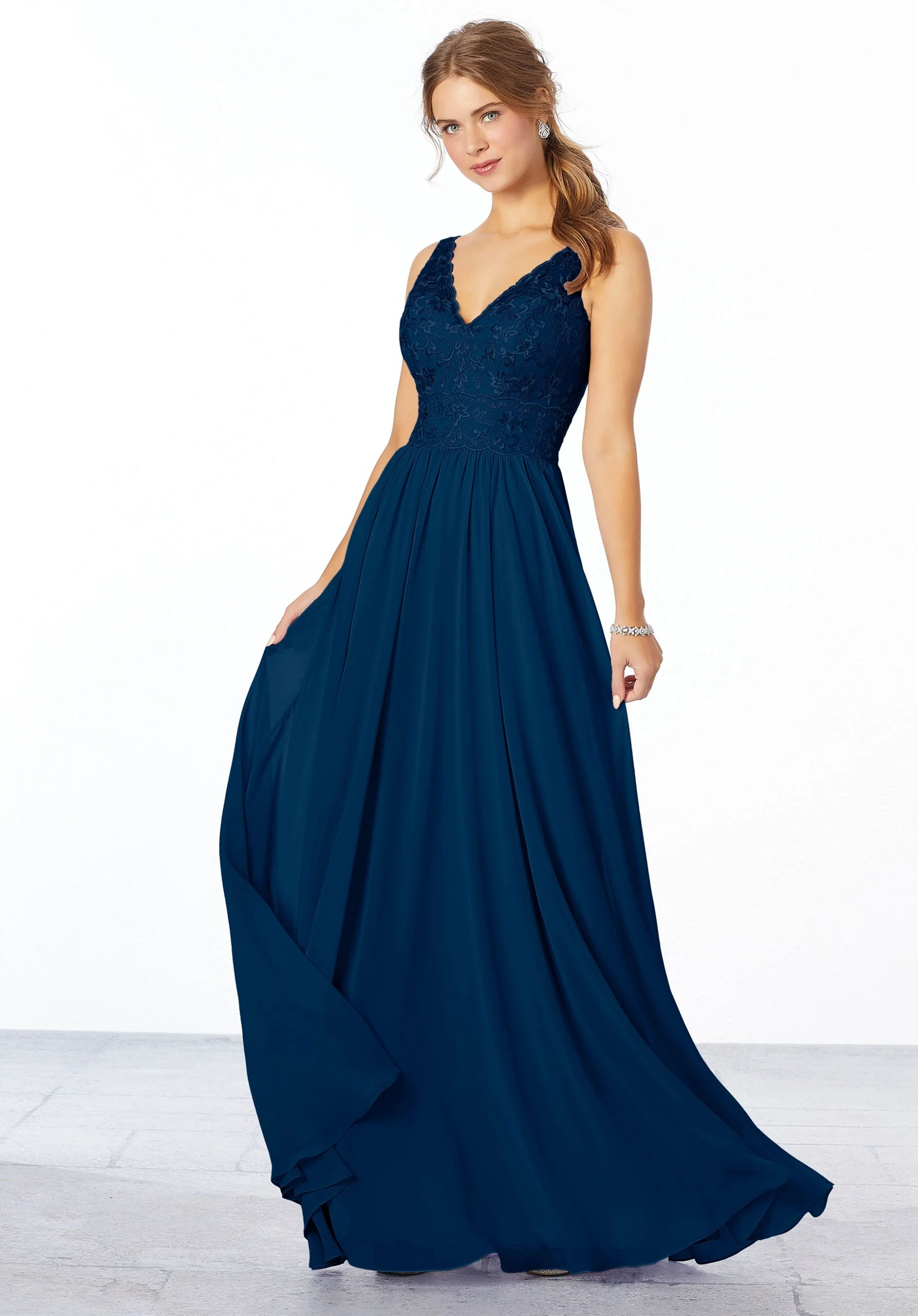 Chiffon Embroidered Bridesmaid Dress - Image 11