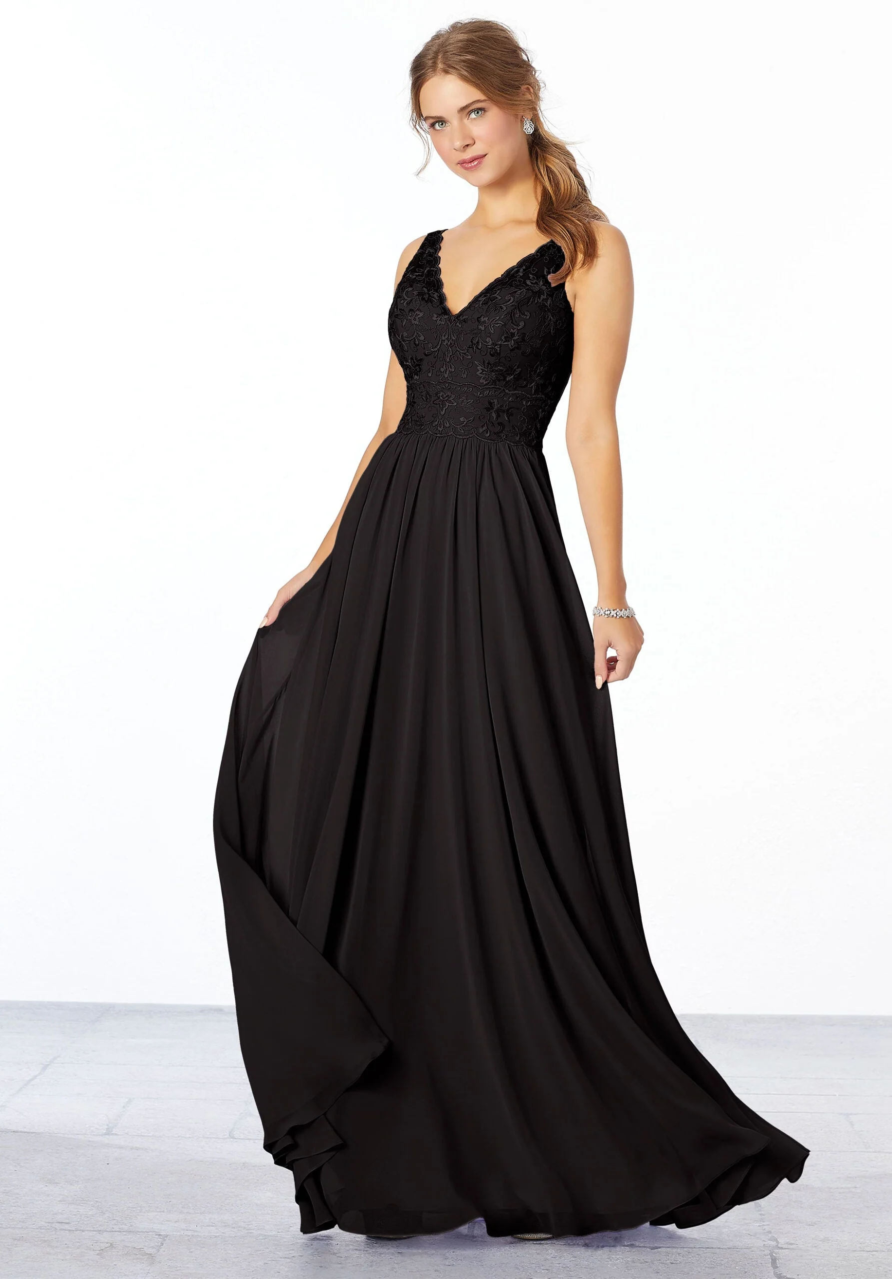 Chiffon Embroidered Bridesmaid Dress - Image 41