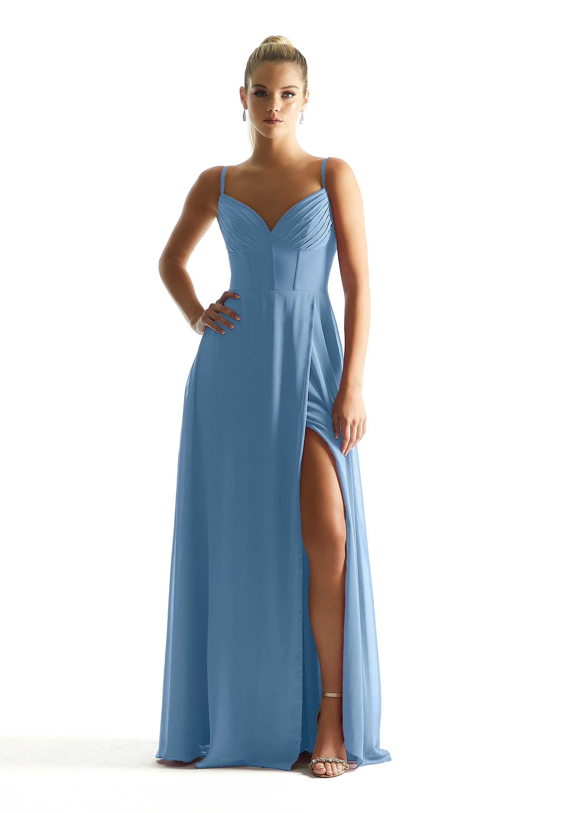 Corset Boned Chiffon Bridesmaid Dress - Image 27