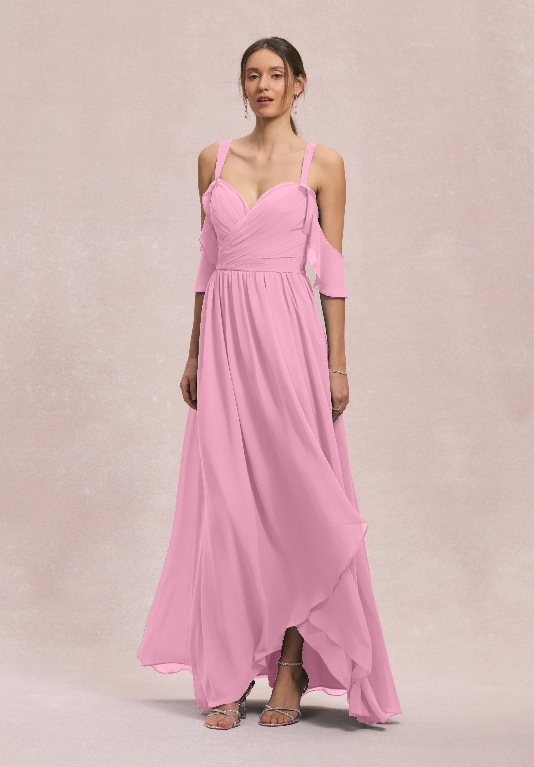 Criss Cross Draped Sweetheart Chiffon Bridesmaid Dress - Image 39