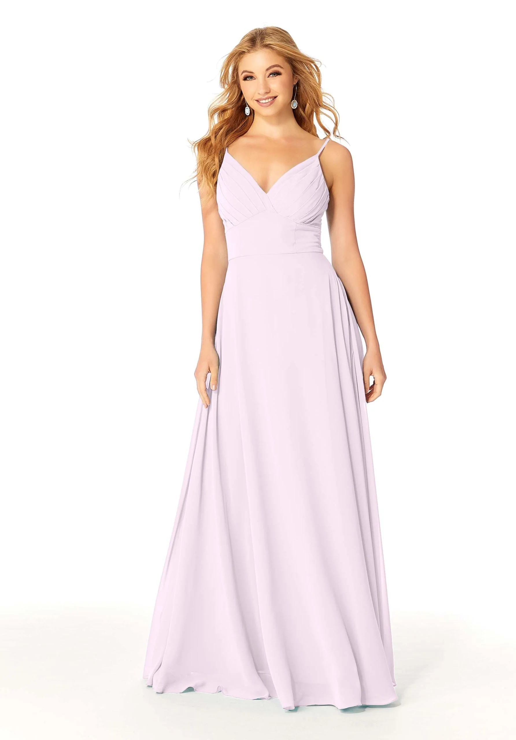 Draped Empire Chiffon Bridesmaid Dress - Image 54