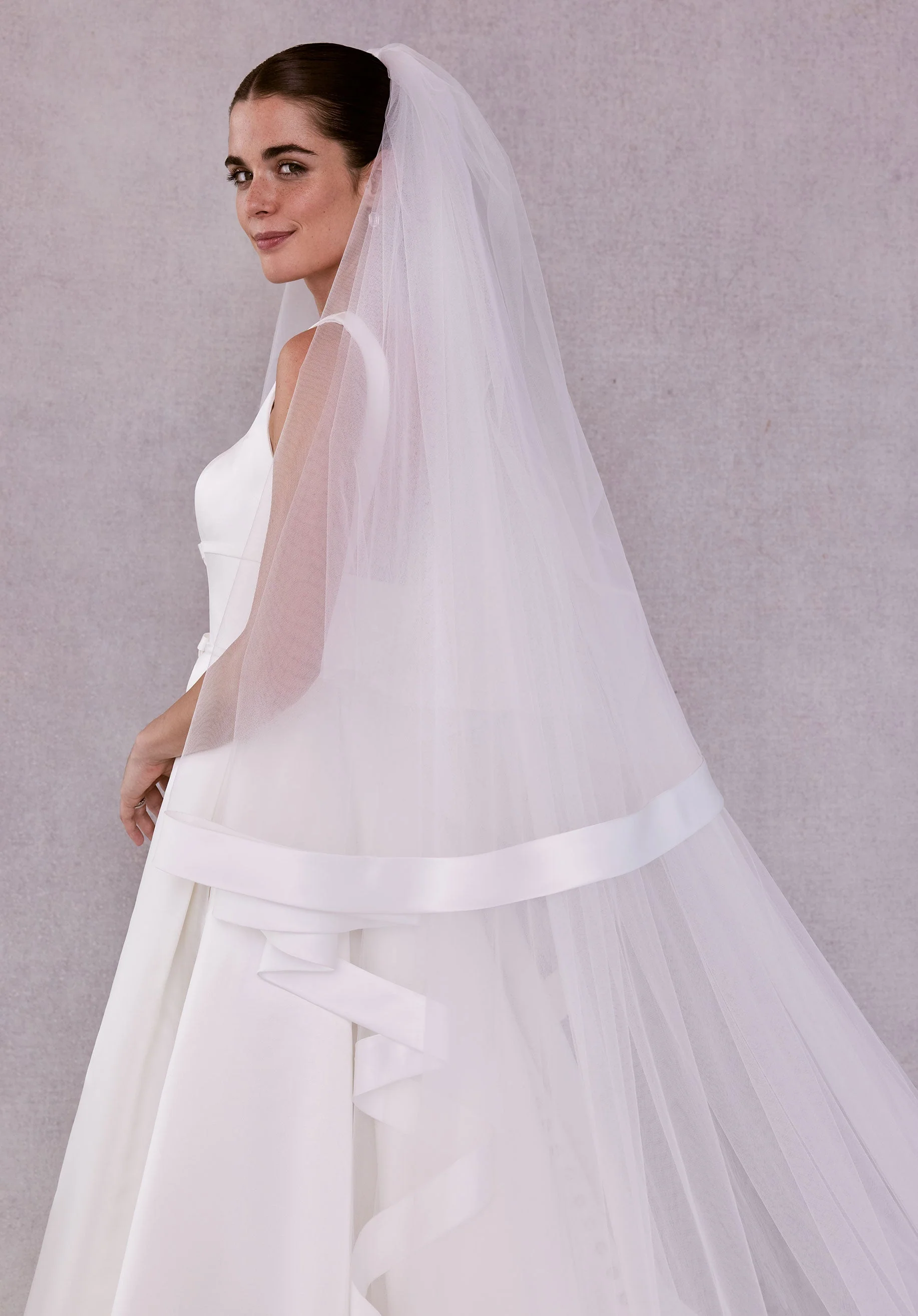 Cathedral Length Veil with Satin Edge - Image 3