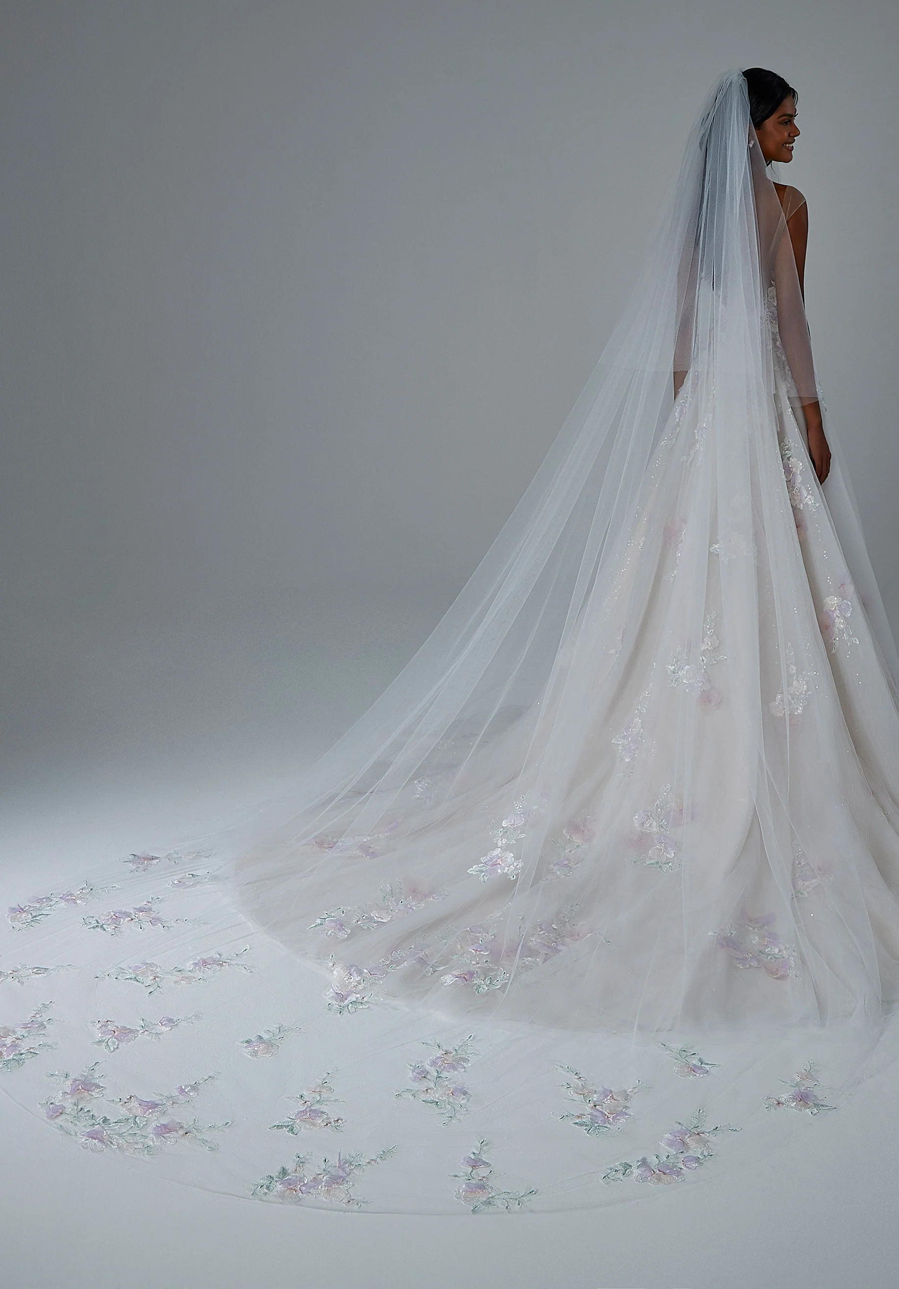 Frosted Embroidery on Tulle Veil - Image 2