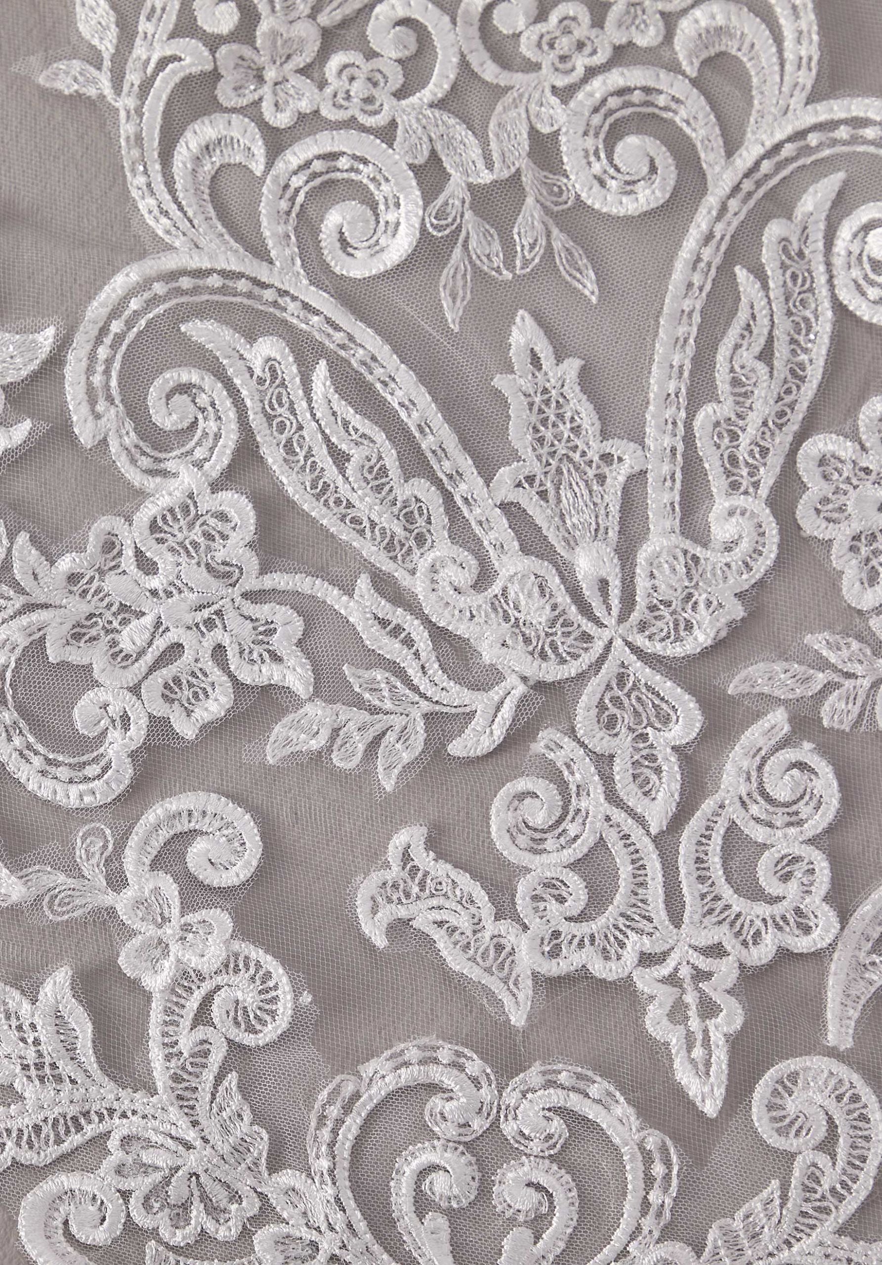 Grand Cathedral Length Veil with Medallion Lace Edging - Image 2