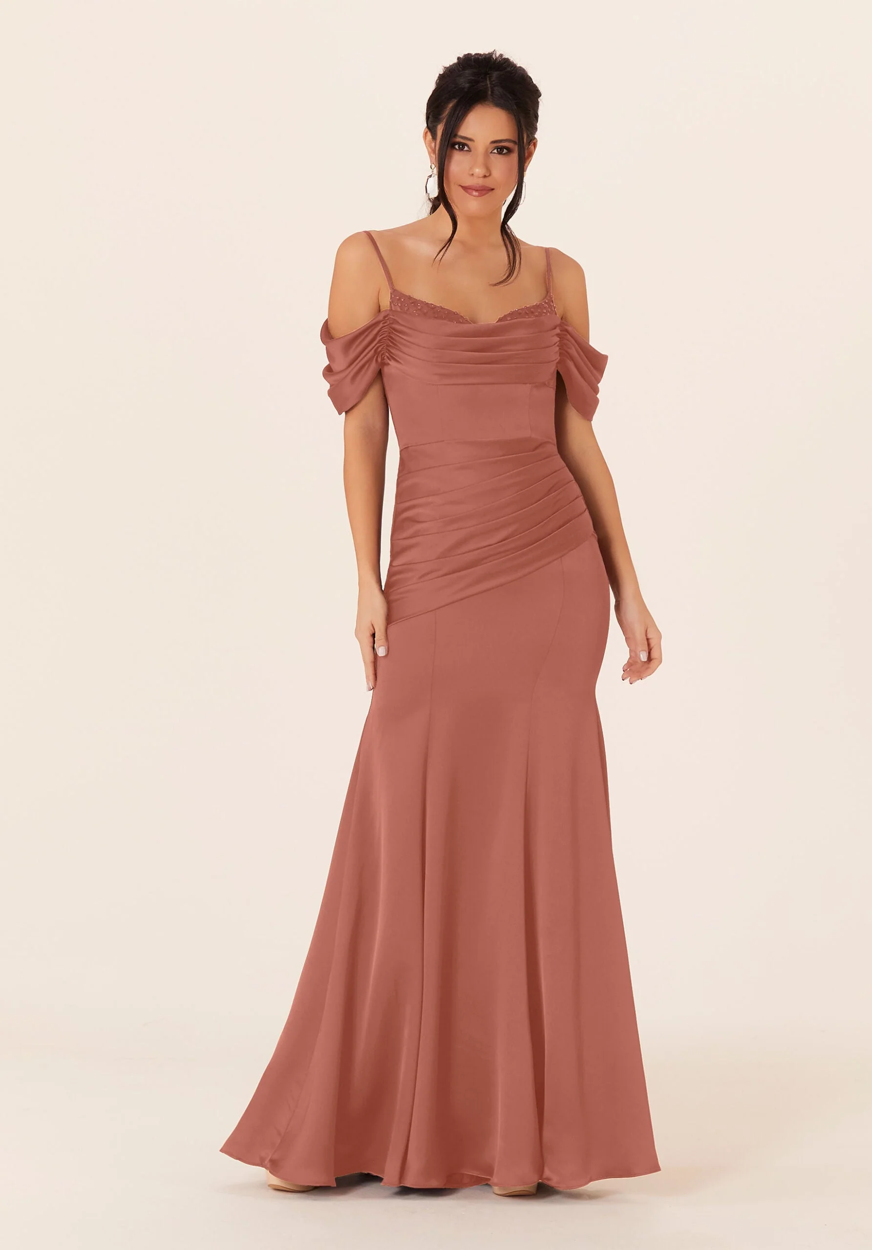 Luxe Satin Fit and Flare Bridesmaids Dress - Image 13