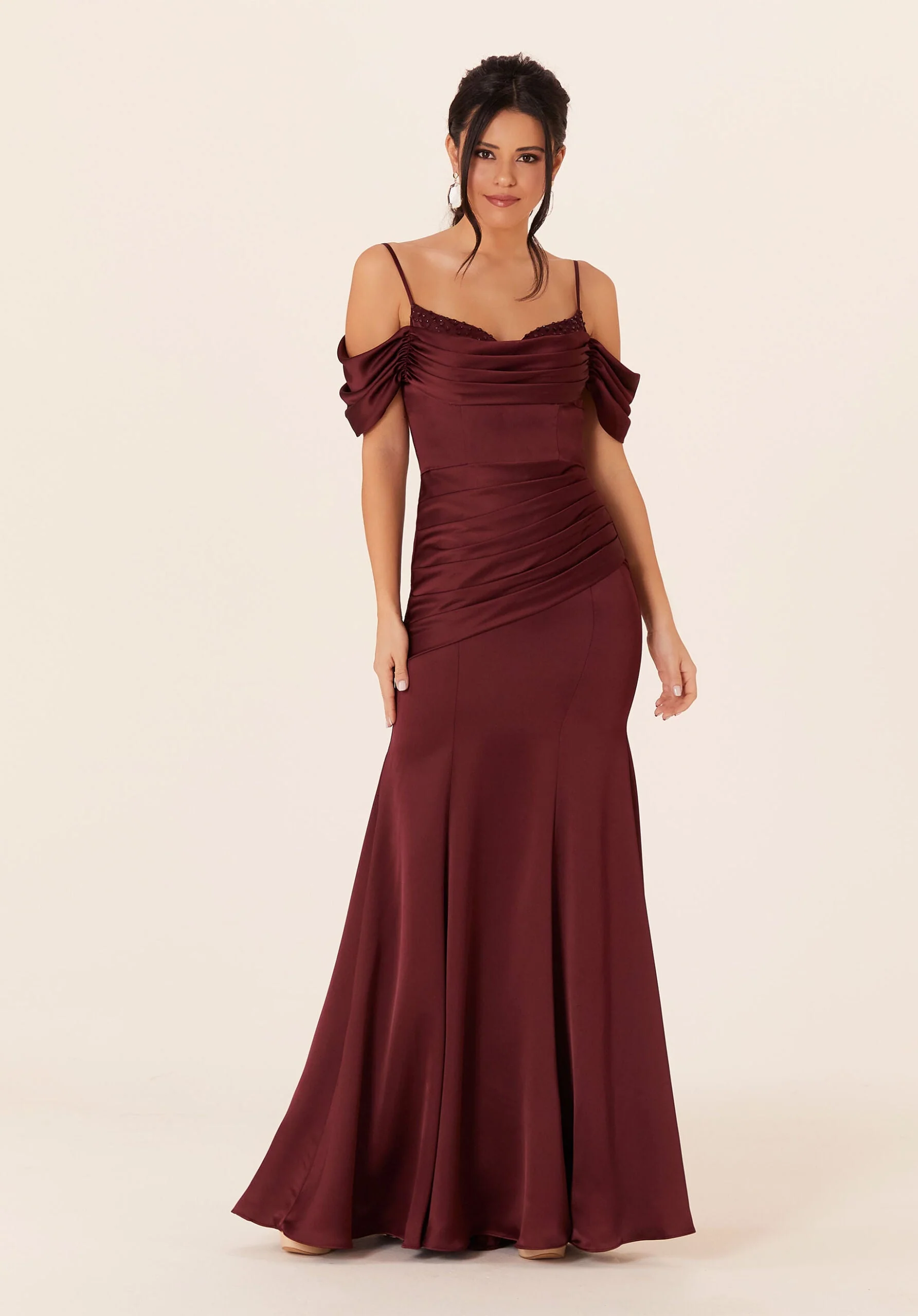 Luxe Satin Fit and Flare Bridesmaids Dress - Image 15