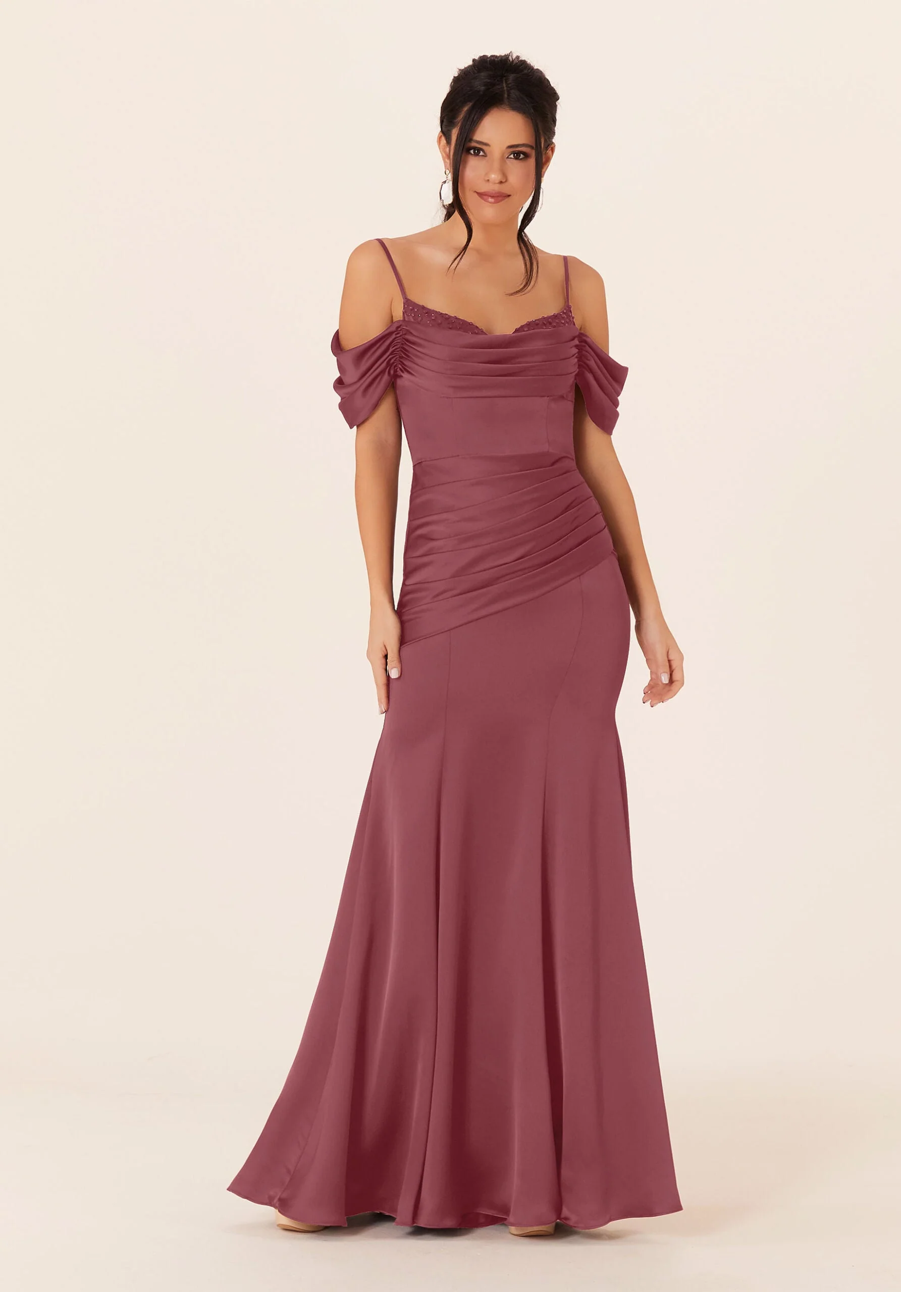 Luxe Satin Fit and Flare Bridesmaids Dress - Image 7