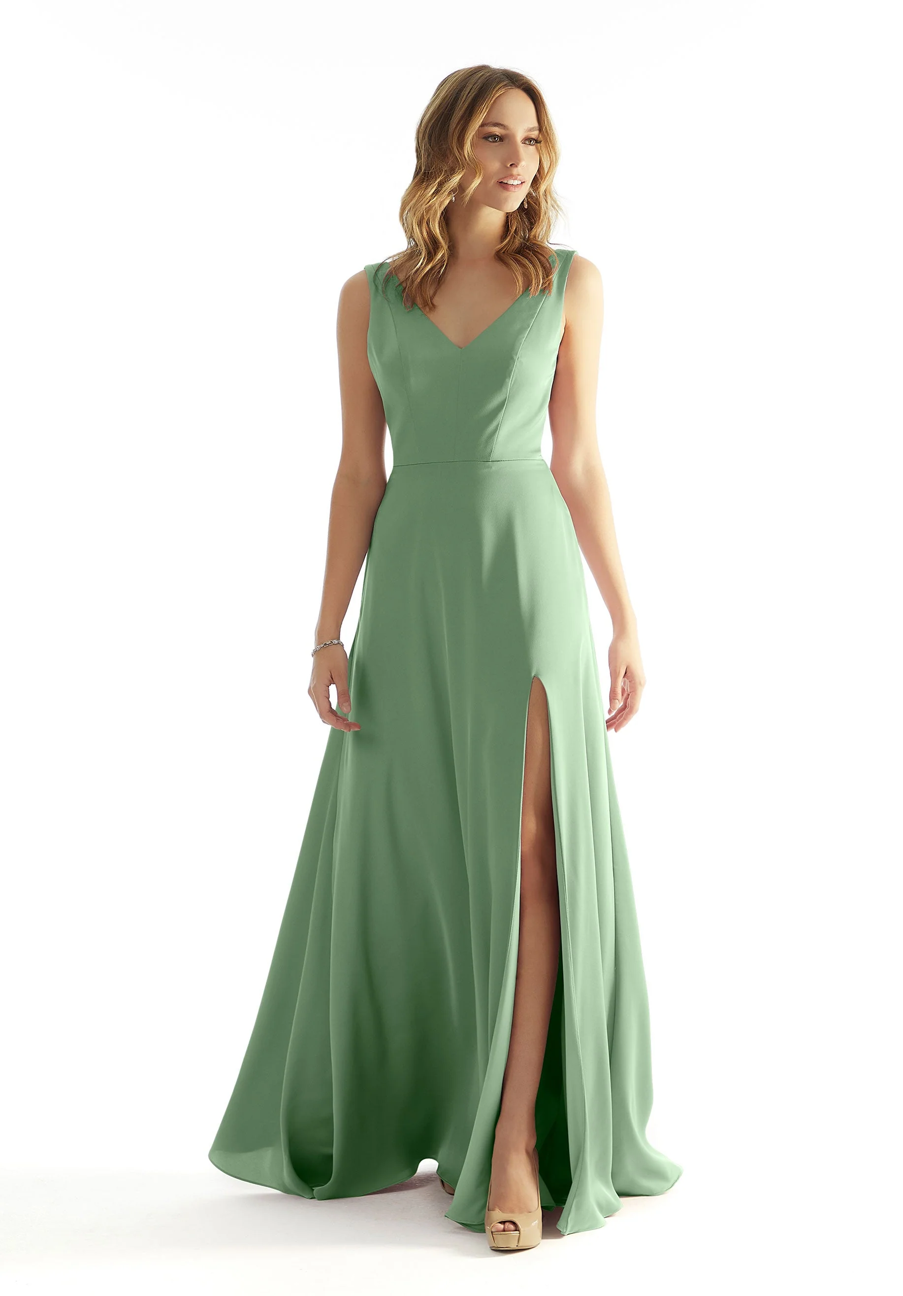 Open Back Luxe Satin Bridesmaid Dress with Bow Detail - Image 10