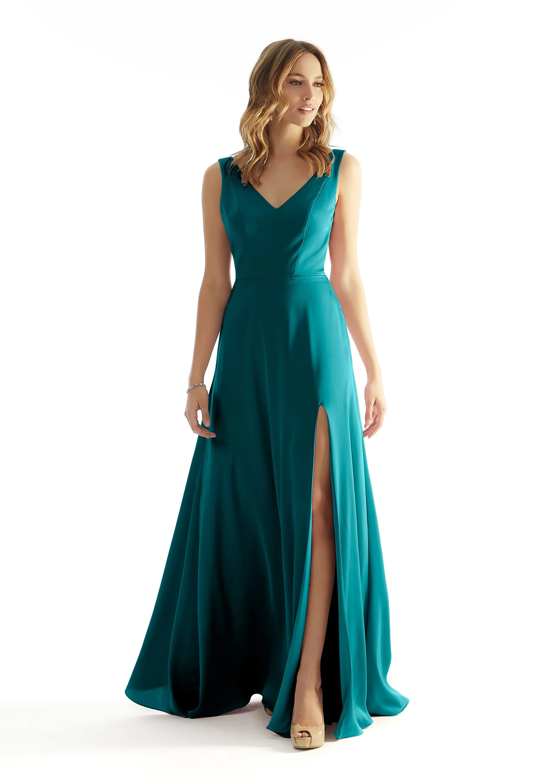 Open Back Luxe Satin Bridesmaid Dress with Bow Detail - Image 11