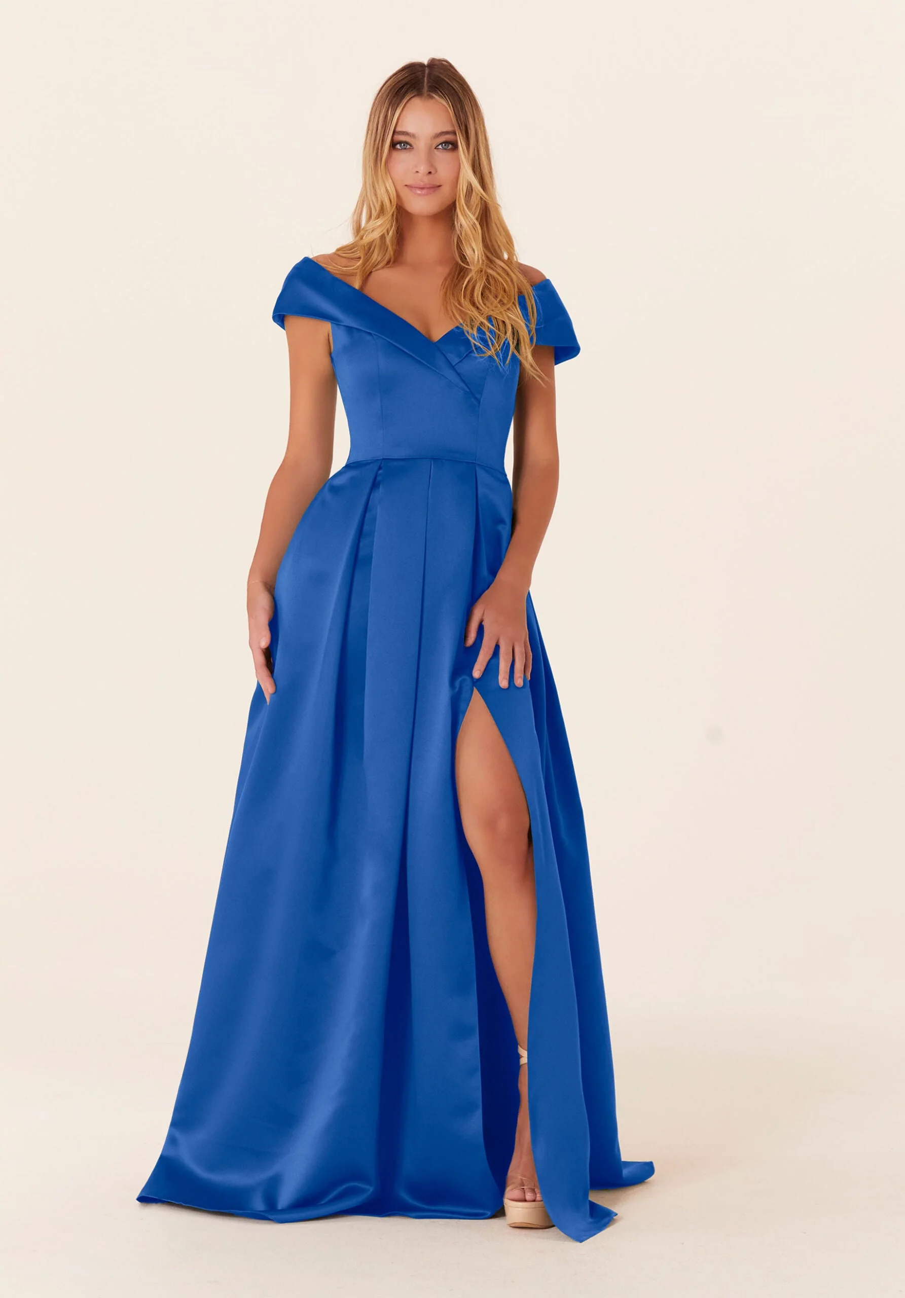 Pleated Satin A-line Bridesmaid Dress - Image 39