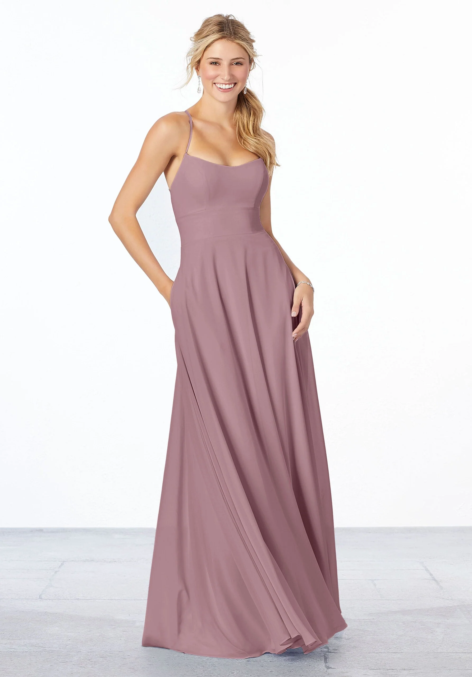 Simple Chiffon Bridesmaid Dress - Image 23