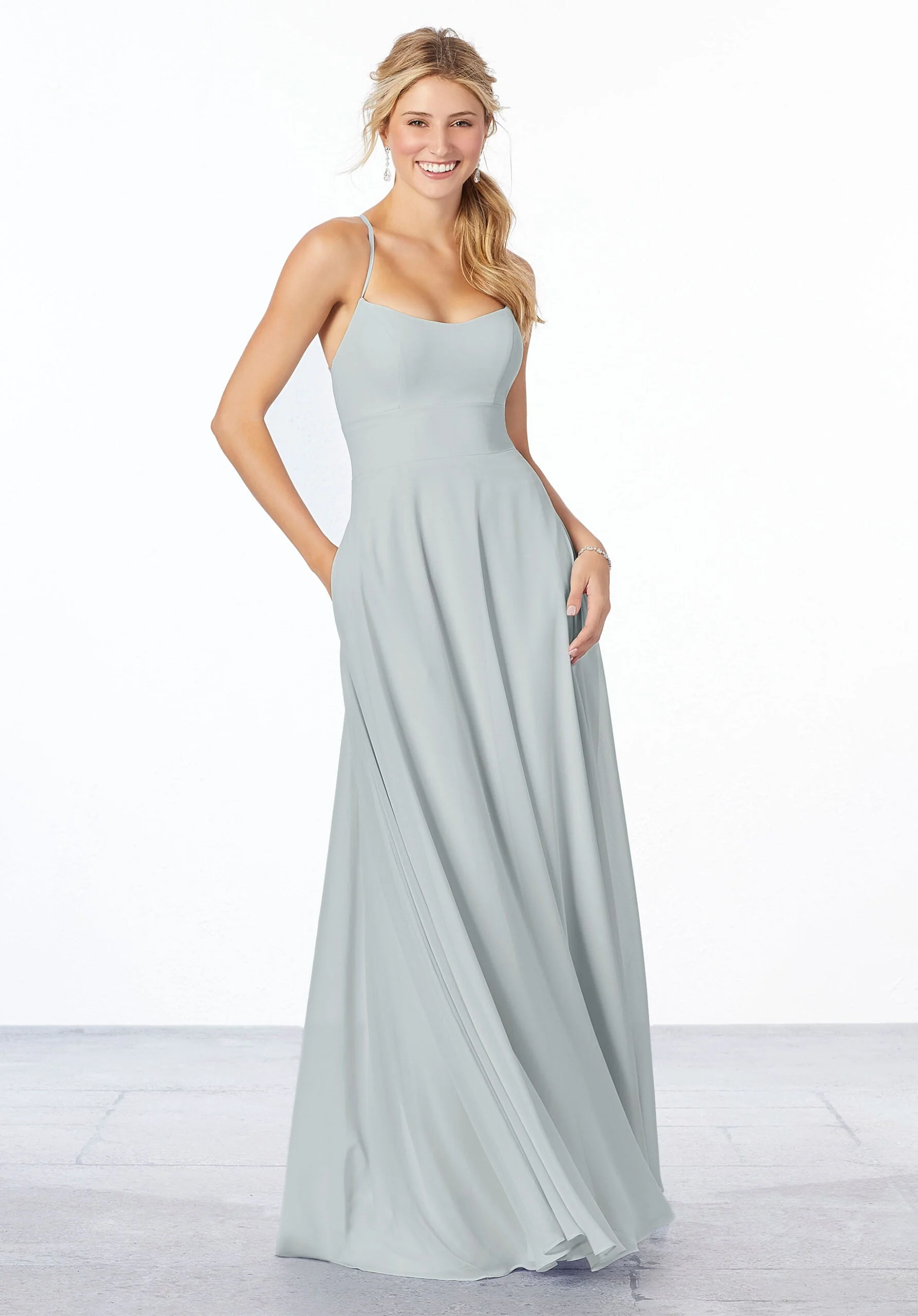 Simple Chiffon Bridesmaid Dress - Image 28