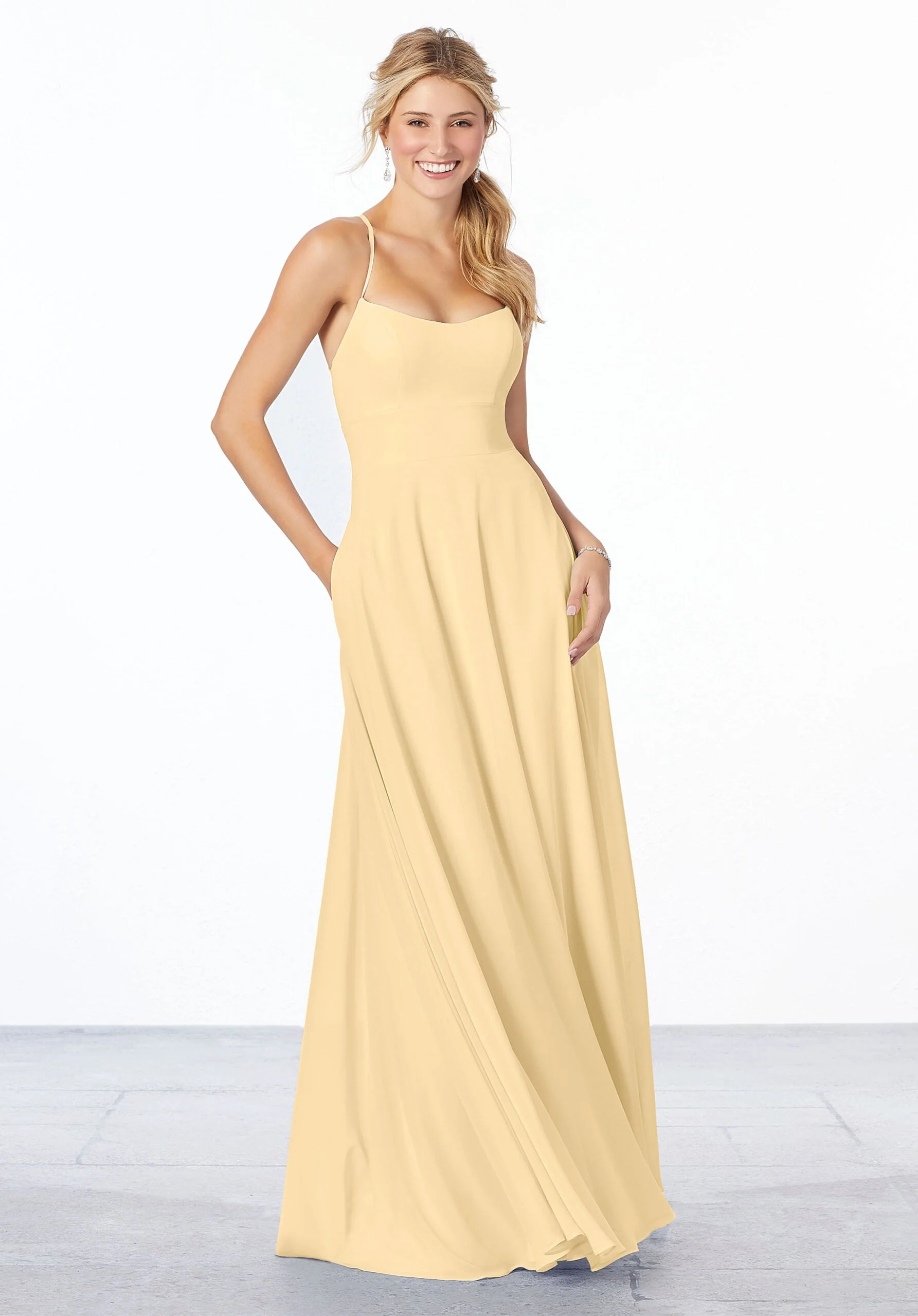 Simple Chiffon Bridesmaid Dress - Image 37