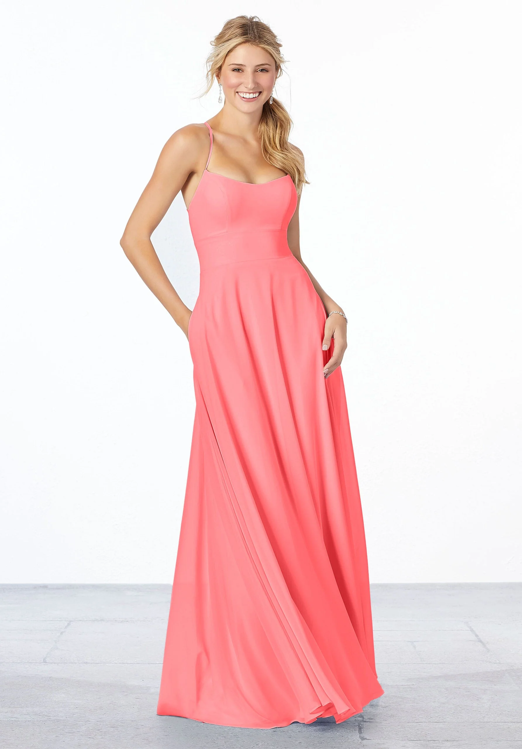 Simple Chiffon Bridesmaid Dress - Image 47