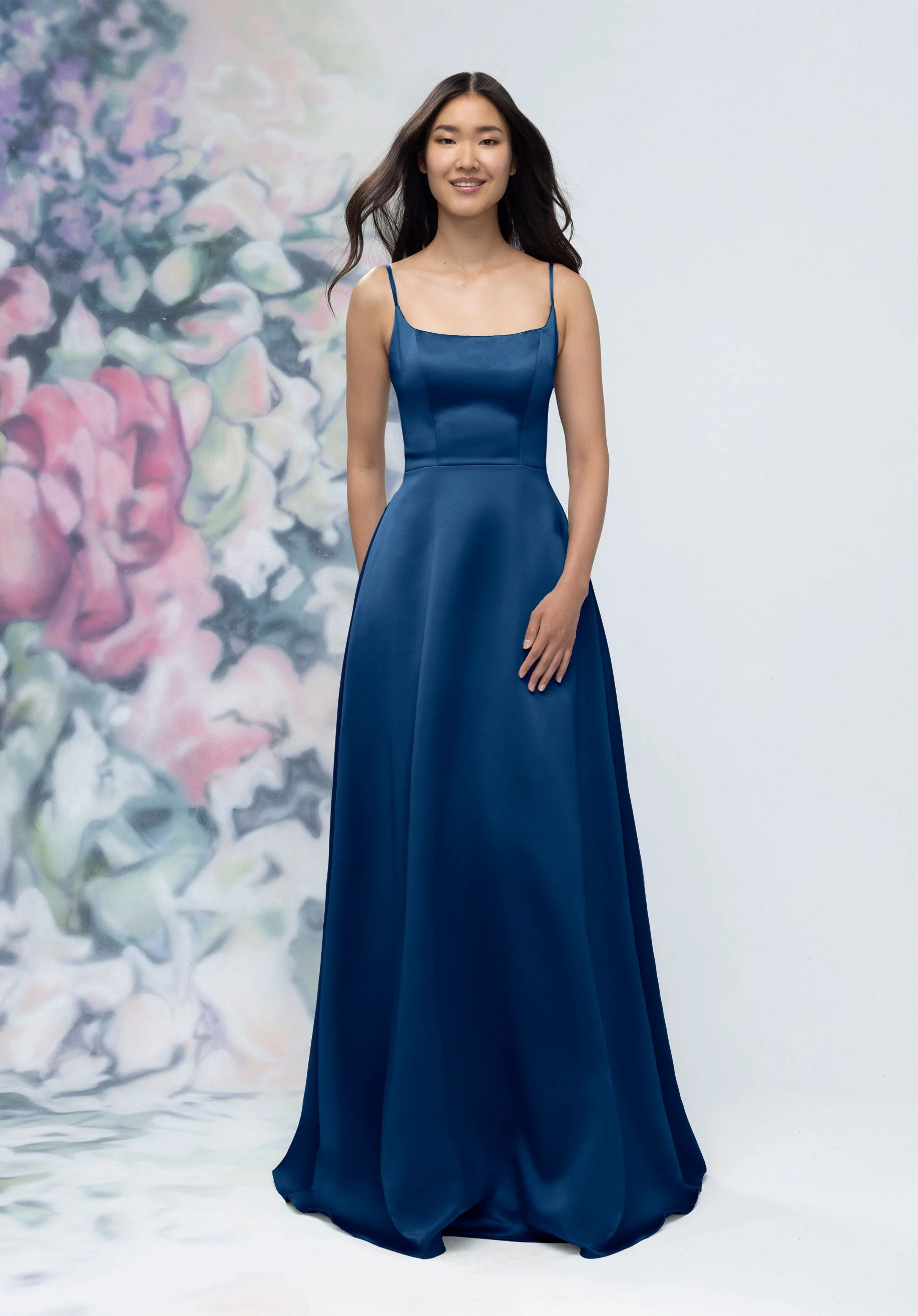 Soft Scoop Corset Back Satin A-Line Bridesmaid Dress - Image 41