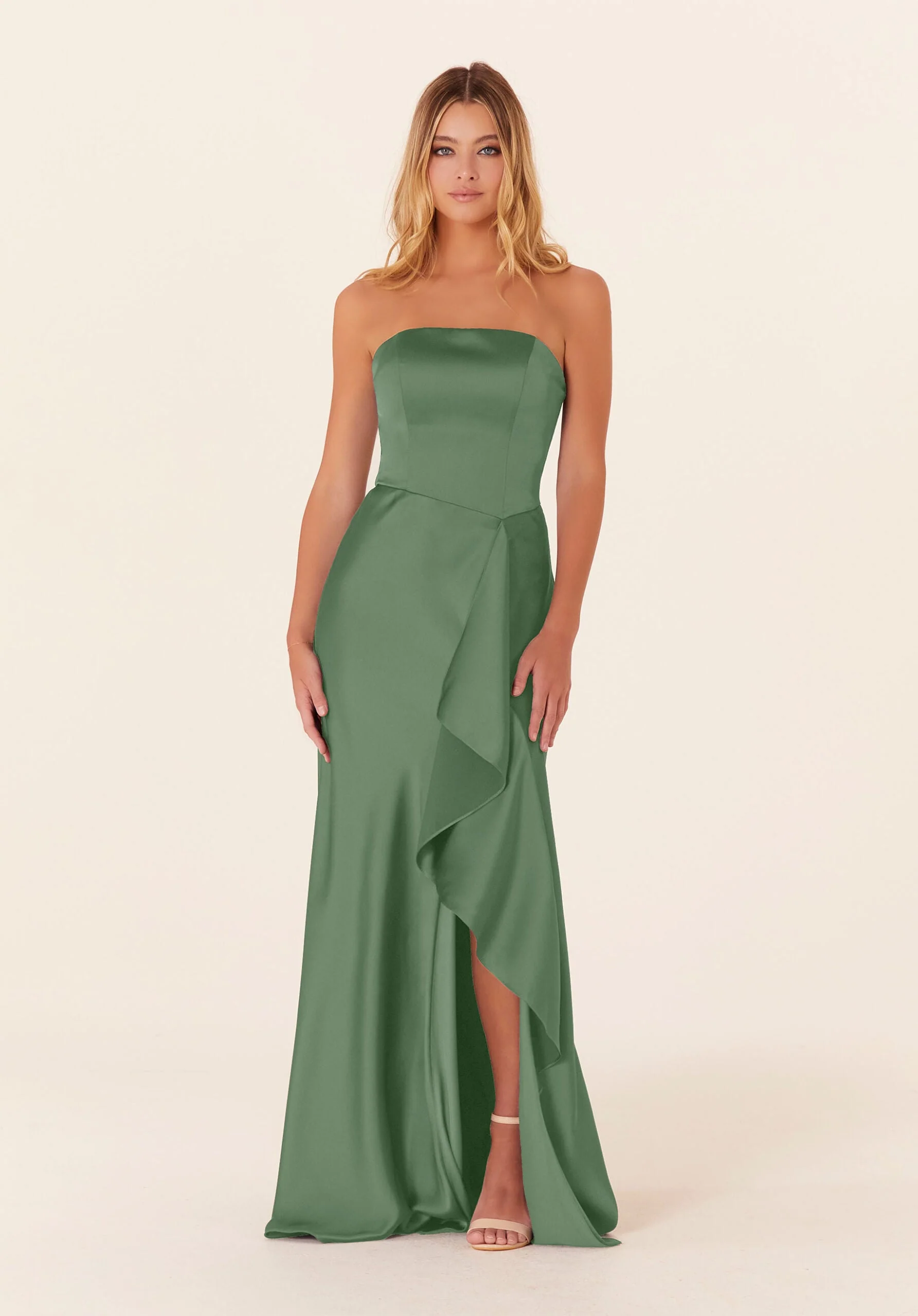 Strapless Luxe Satin Bridesmaid Dress - Image 10