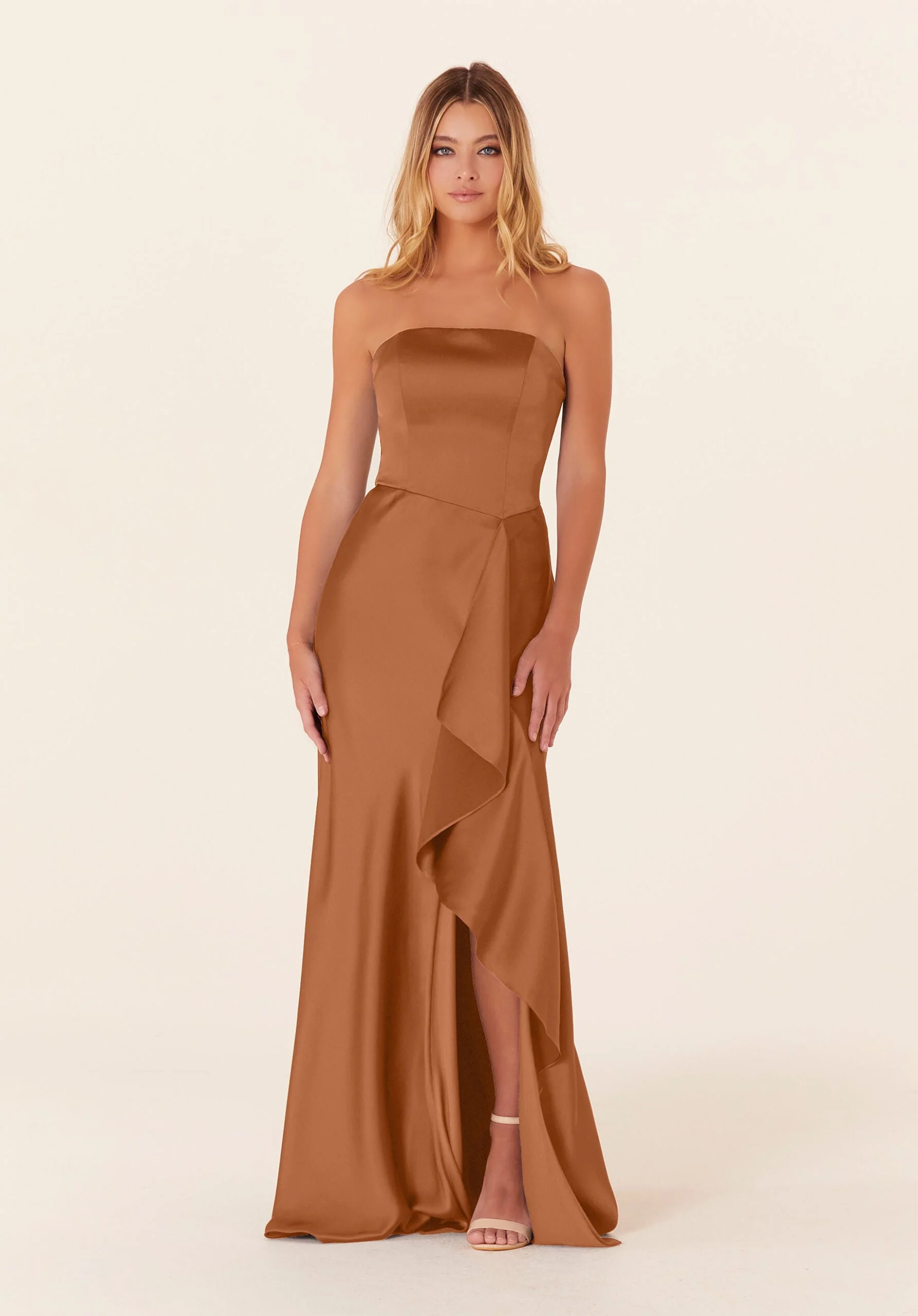 Strapless Luxe Satin Bridesmaid Dress - Image 12