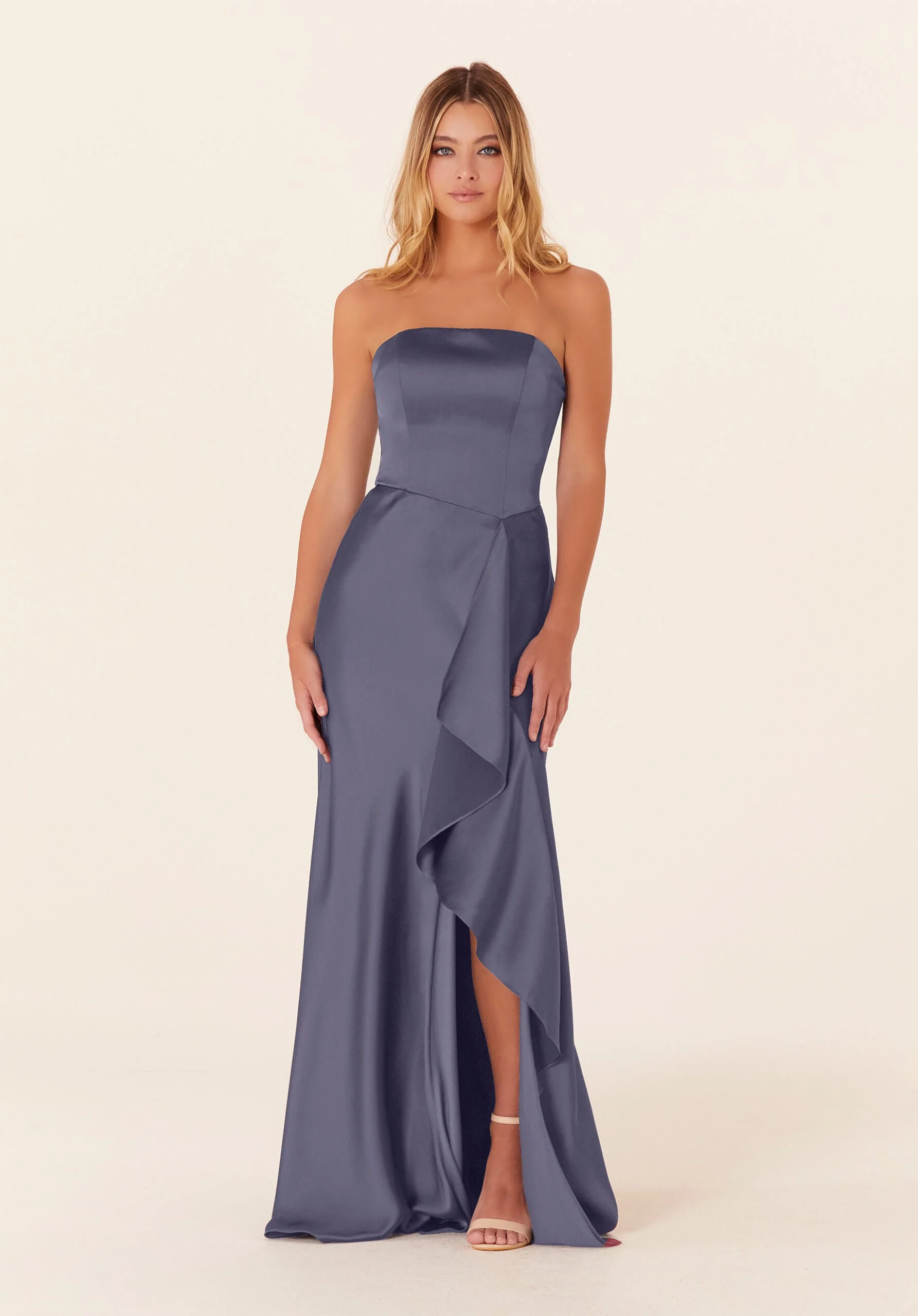 Strapless Luxe Satin Bridesmaid Dress - Image 9