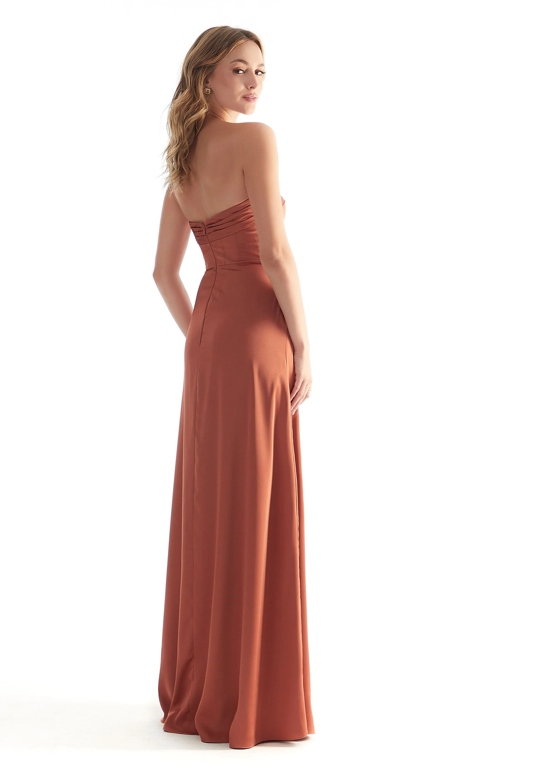 Strapless Sweetheart Luxe Satin Bridesmaid Dress - Image 3