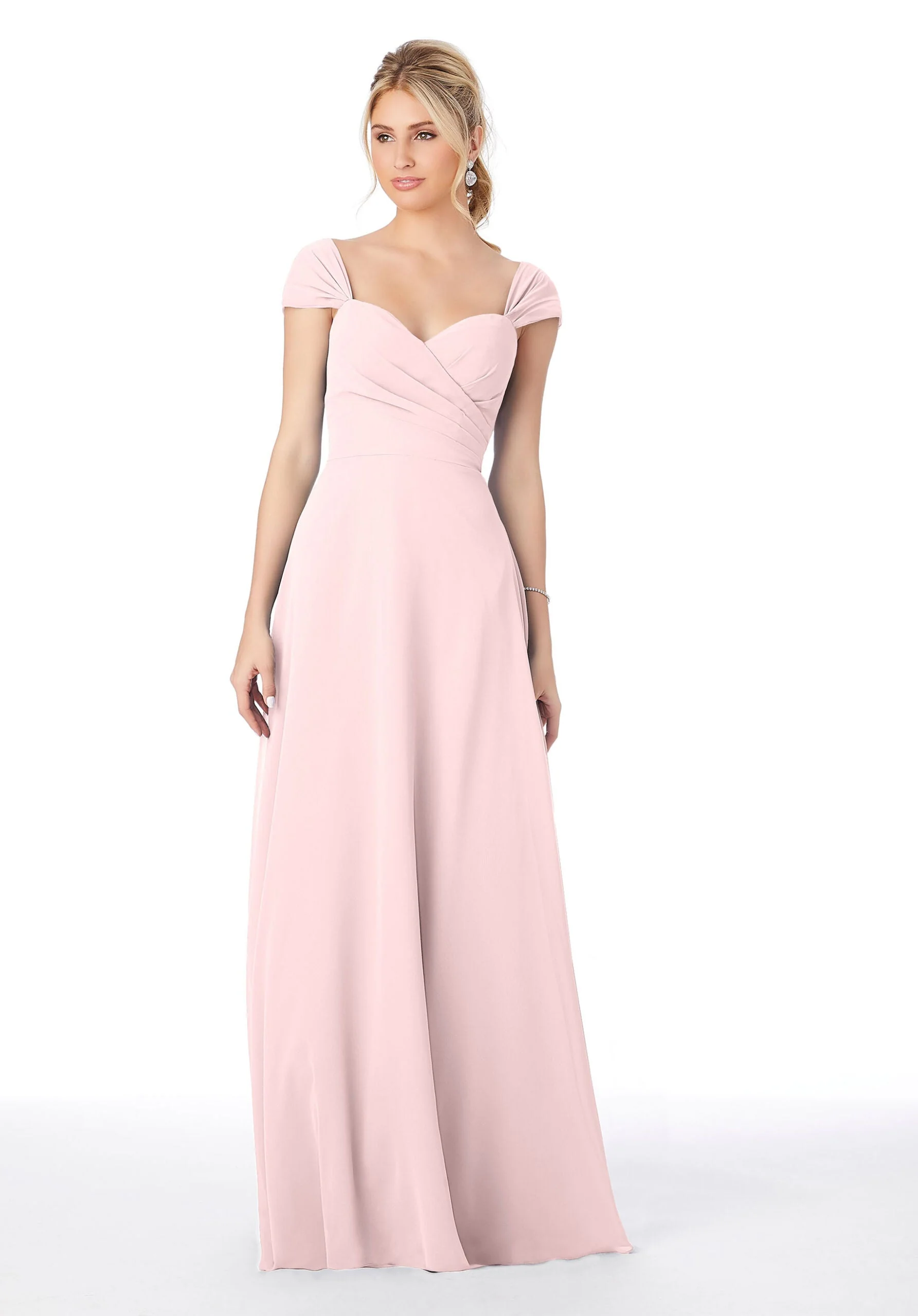 Sweetheart Cap Sleeve Chiffon Bridesmaid Dress - Image 8