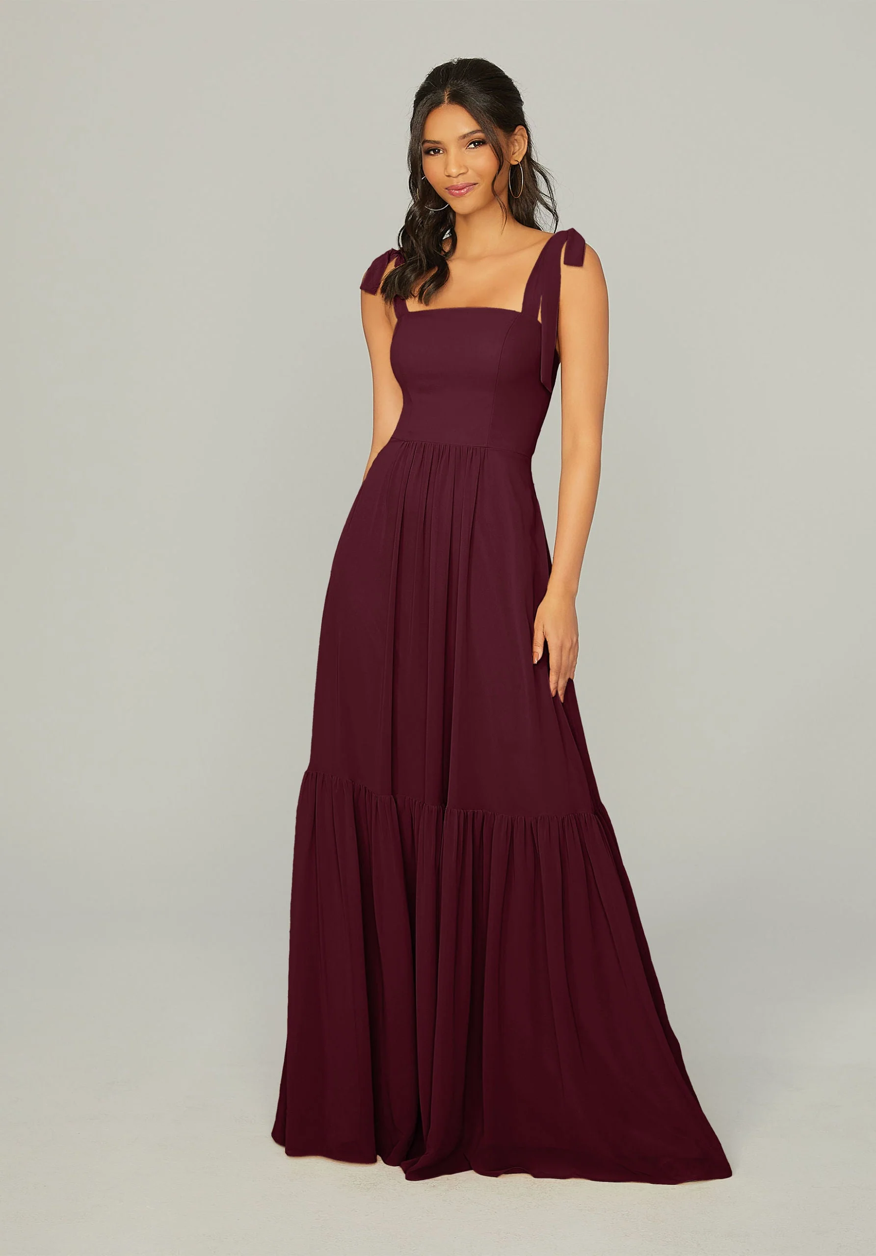 Tied Strap Chiffon Bridesmaid Dress - Image 15