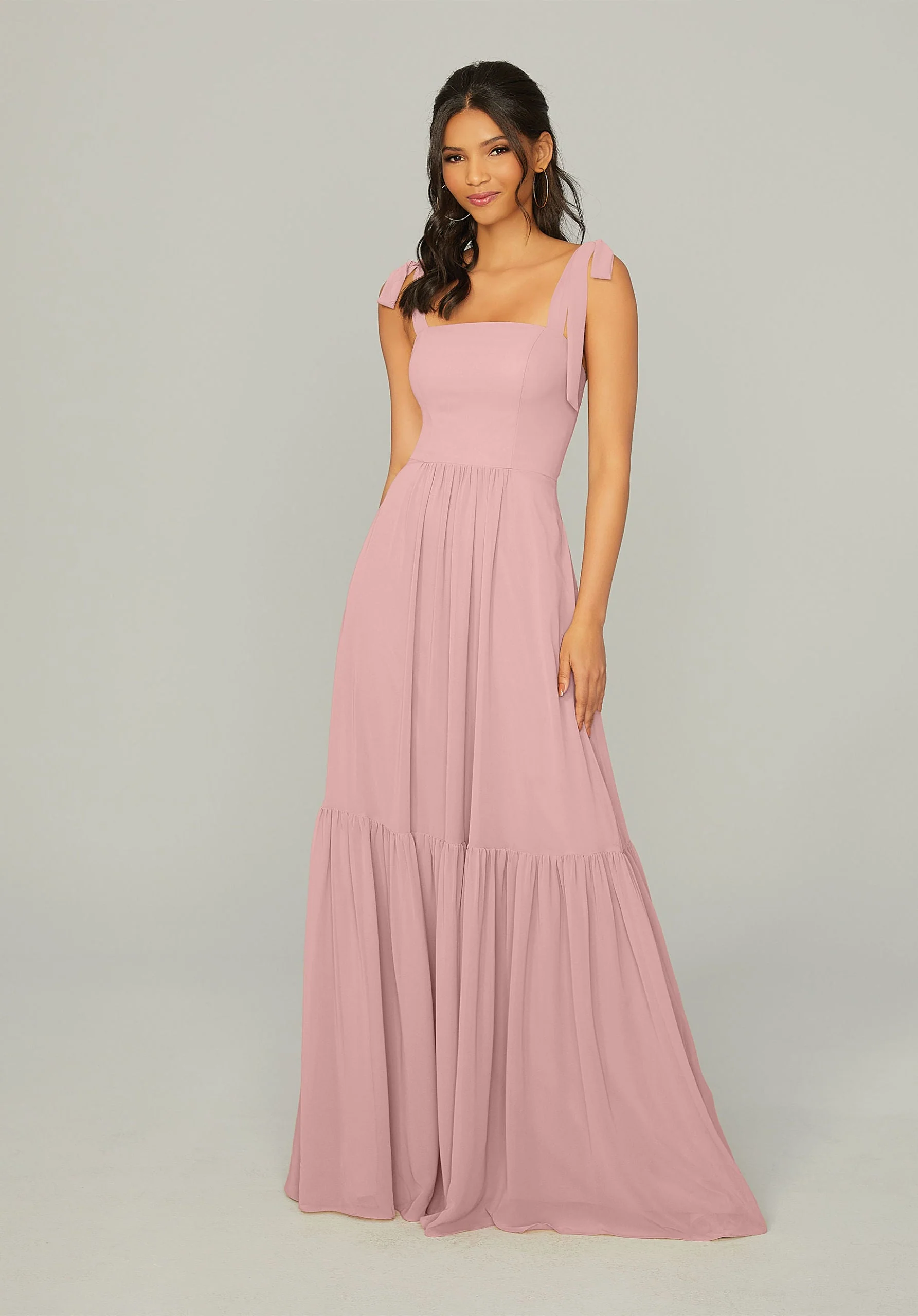 Tied Strap Chiffon Bridesmaid Dress - Image 24