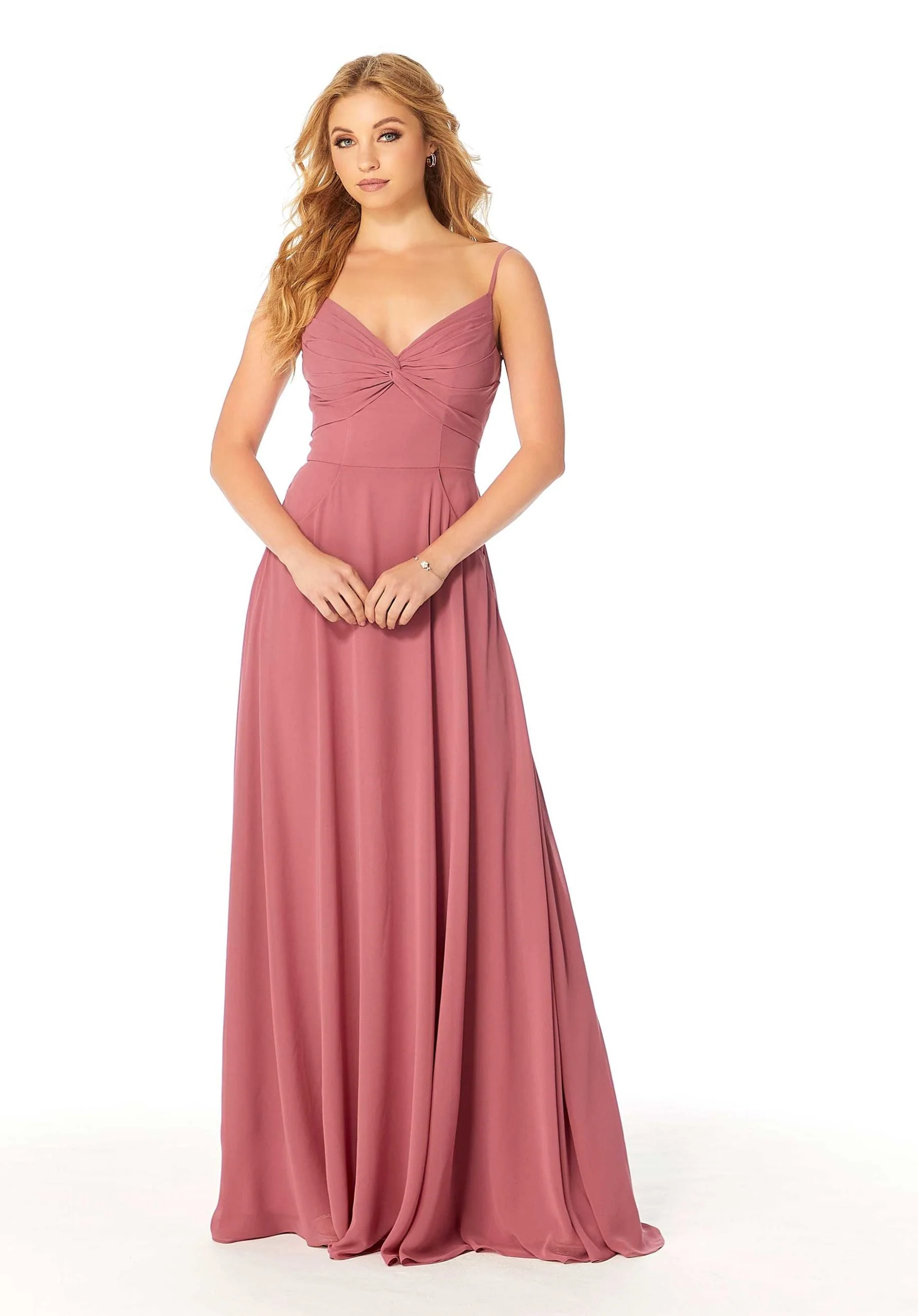 Twist-Knot Chiffon Bridesmaid Dress