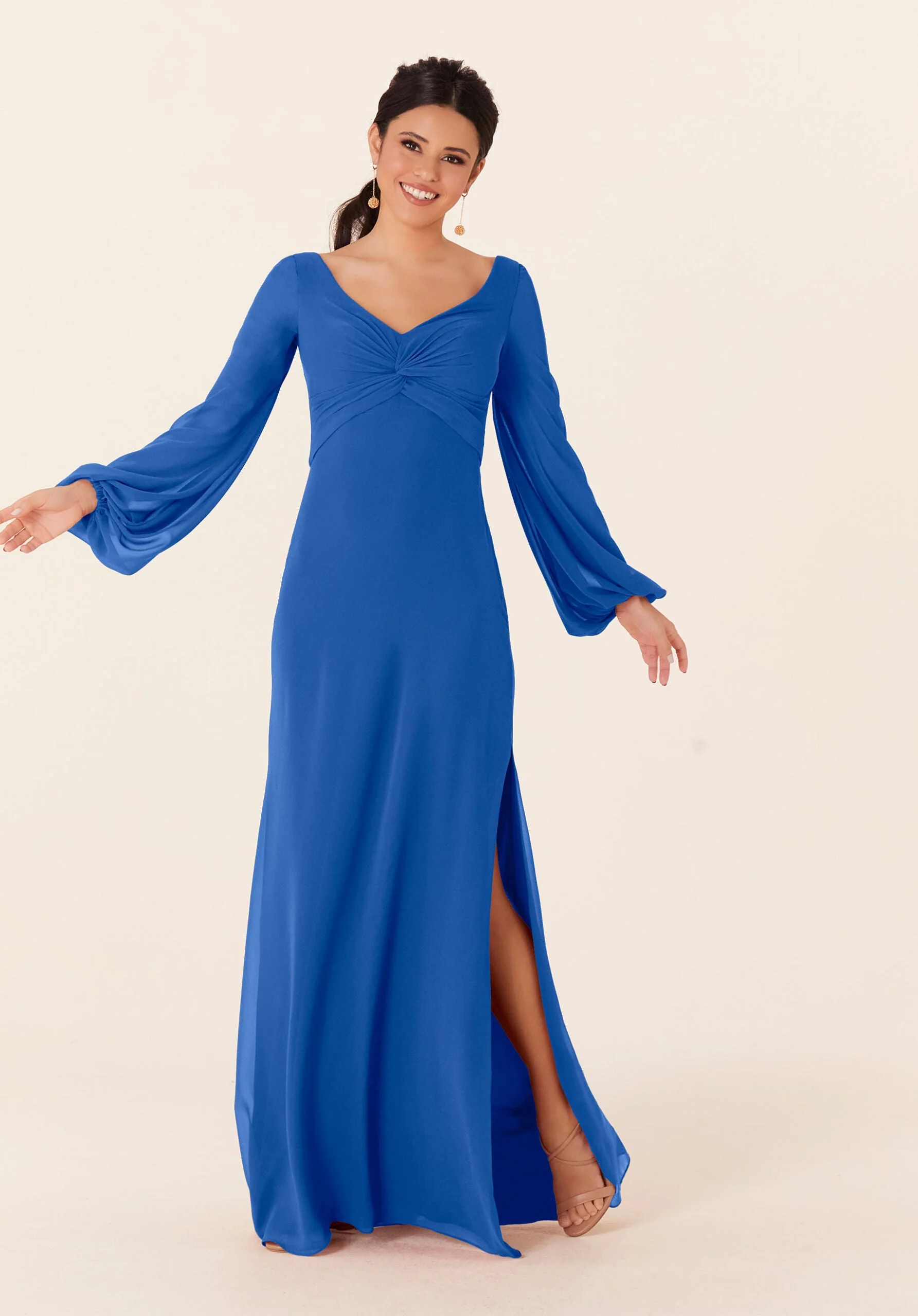 Twist Knot Chiffon Bridesmaid Dress - Image 41