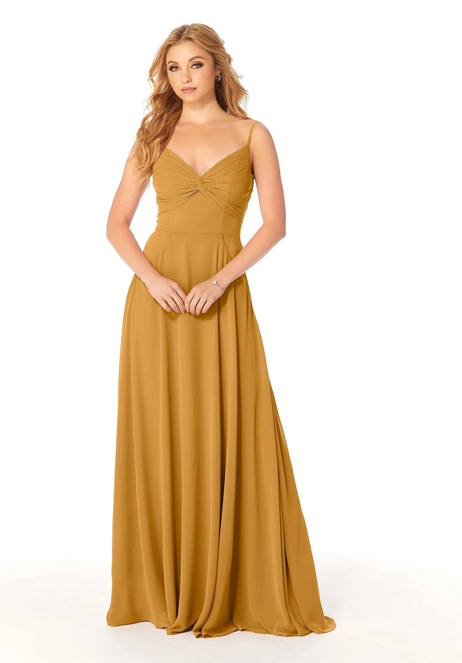 Twist-Knot Chiffon Bridesmaid Dress - Image 40