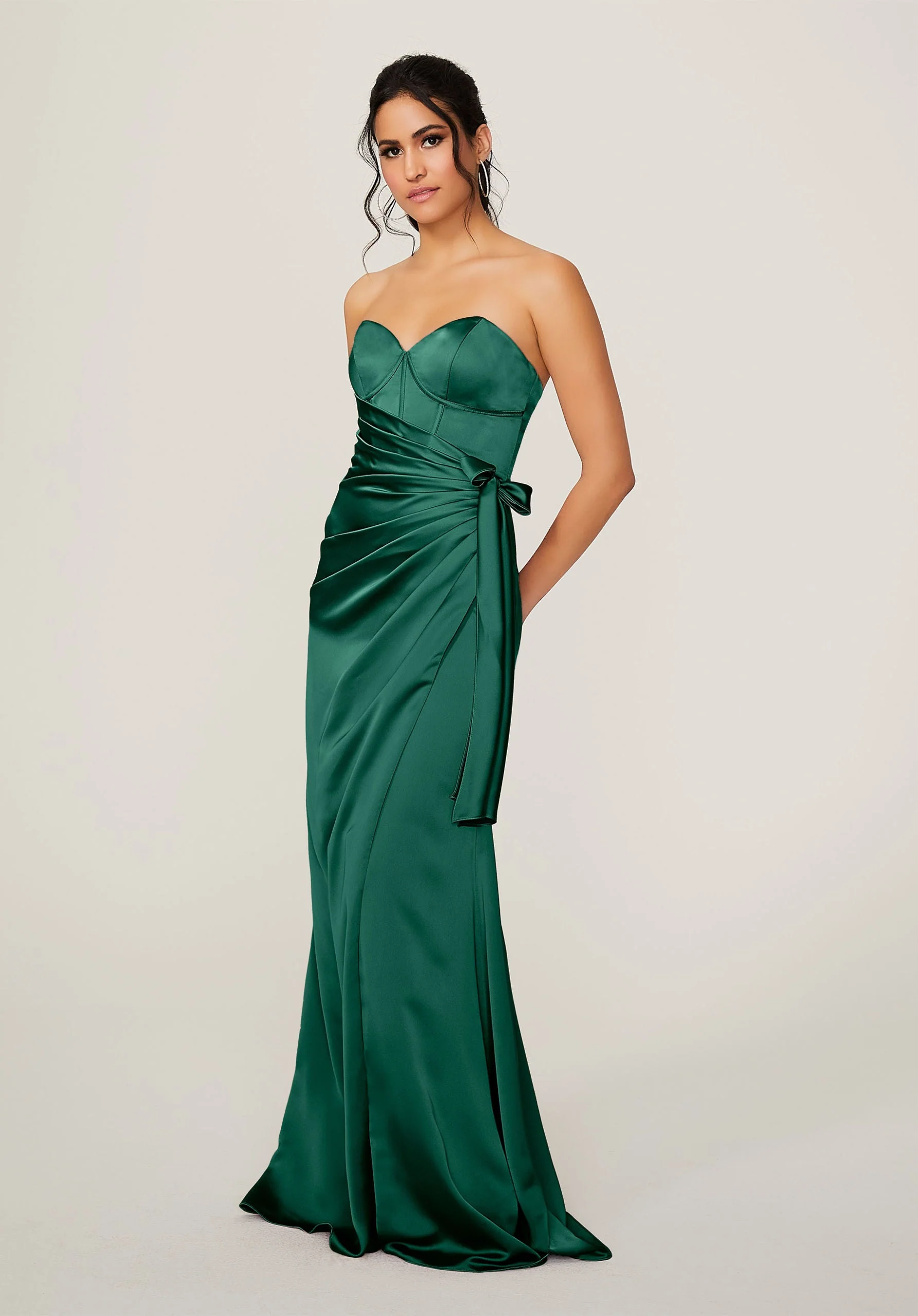 Wrap Skirt Silky Satin Bridesmaid Dress - Image 9